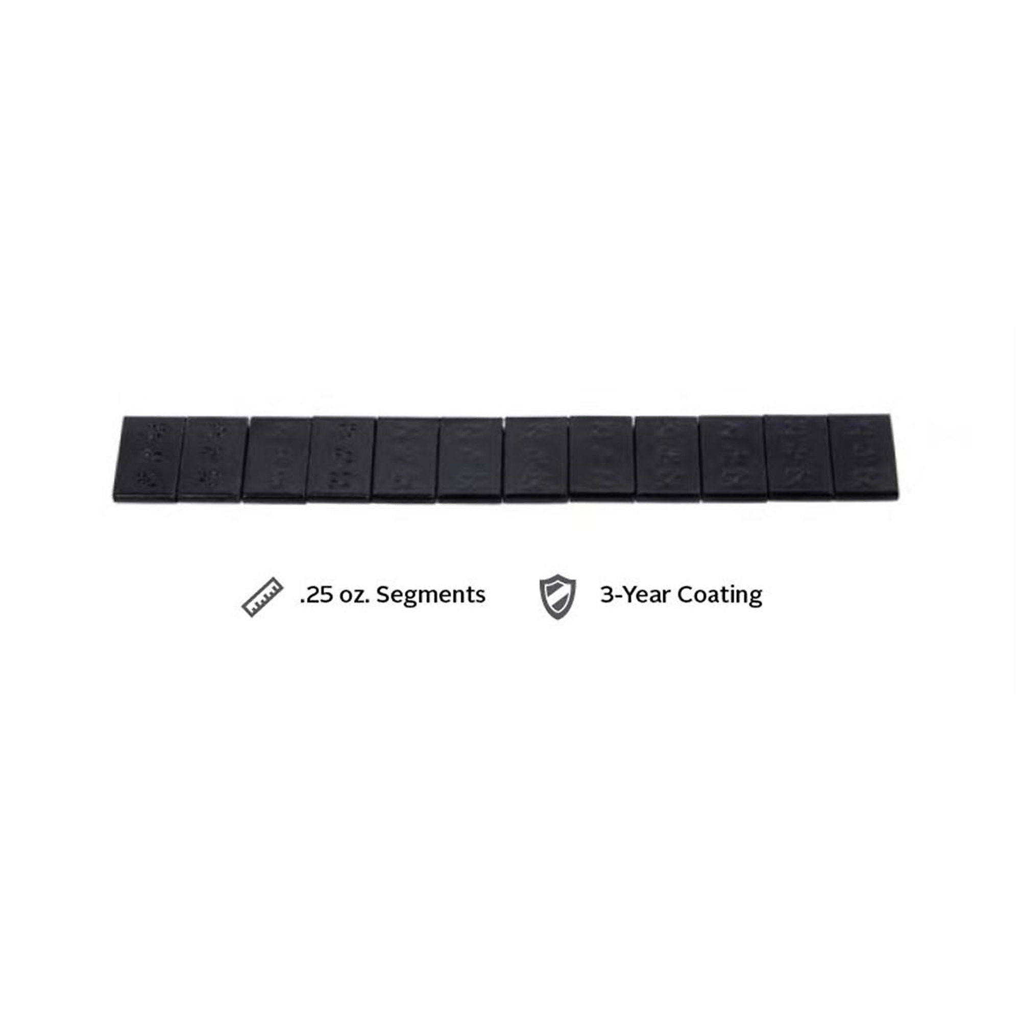 Wegmann Automotive Stick-On Adhesive — 0.25 Oz. Segments, Black Coating, Model# PWW200576FEBLK