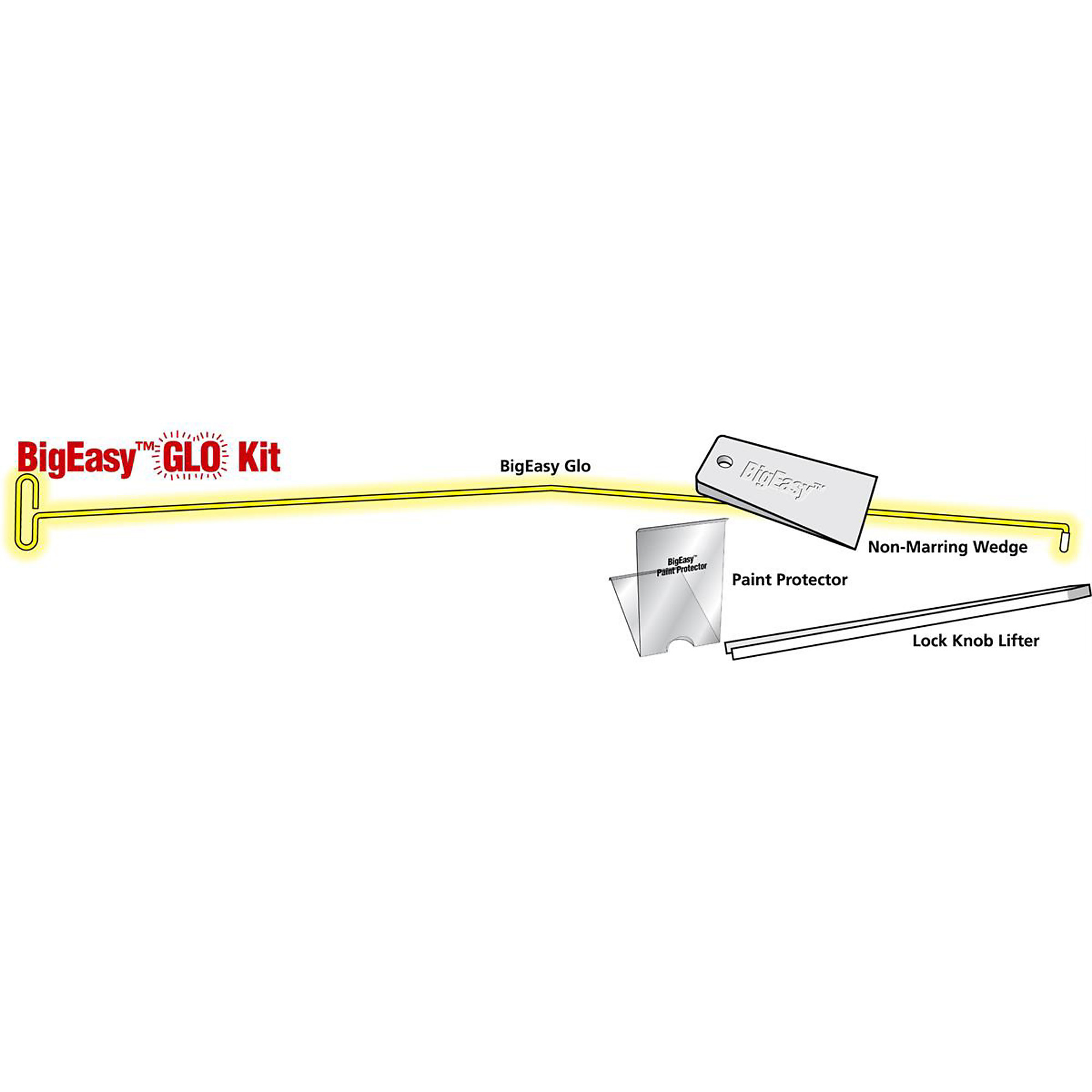 Steck Manufacturing Big Easy Glo Lockout Kit — 56in. Length, Glow-in-the-Dark, Non-Marring Wedge, Model# STC32950