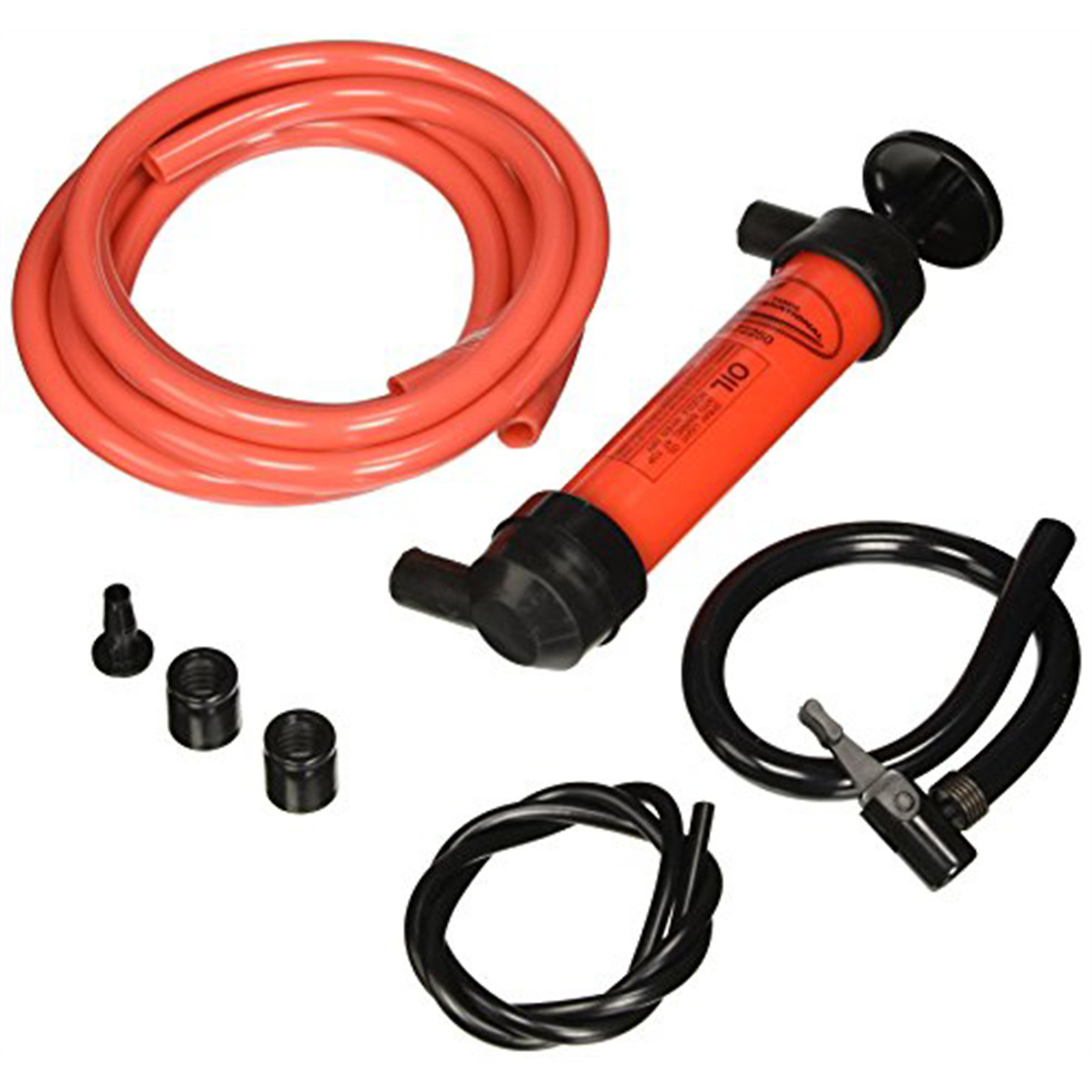 K Tool International Multi-Use Siphon Pump — Transfers Liquids, Gas, and Oil, Includes Hoses and Adapter, Model# KTI72250