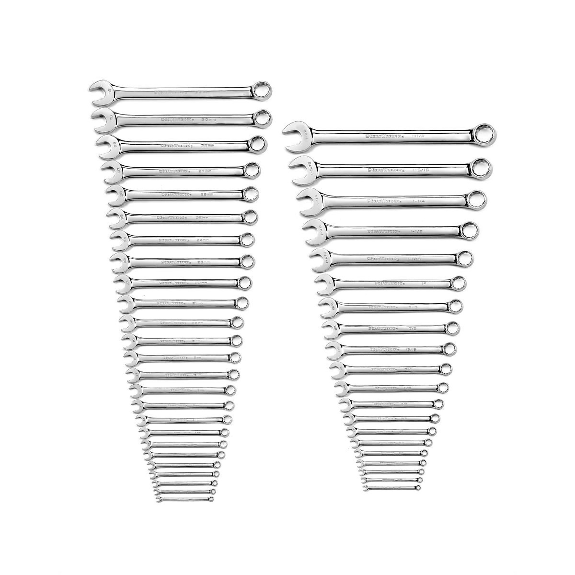 GearWrench Long Pattern Combination Wrench Set — 44-Piece, 12-Point, SAE/Metric, Alloy Steel, Model# KDT81919