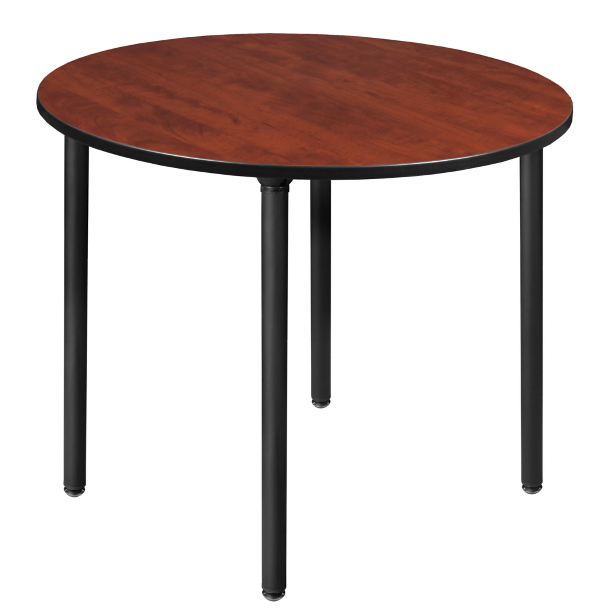 Regency Kee Round Breakroom Table — 48in., Cherry/Maple Top, Black Folding Legs, Model# TBF48RNDCHBK