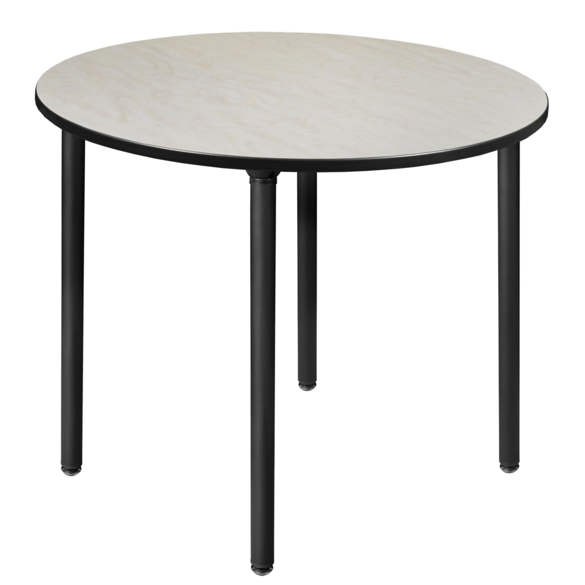 Regency Kee Round Breakroom Table — 48in., Maple/Cherry Top, Black Folding Legs, Model# TBF48RNDPLBK