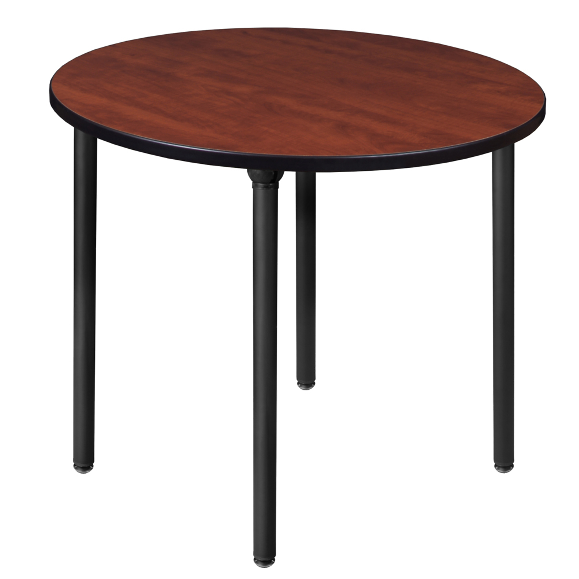 Regency Kee Round Breakroom Table — 42in., Cherry/Maple Top, Black Folding Legs, Model# TBF42RNDCHBK