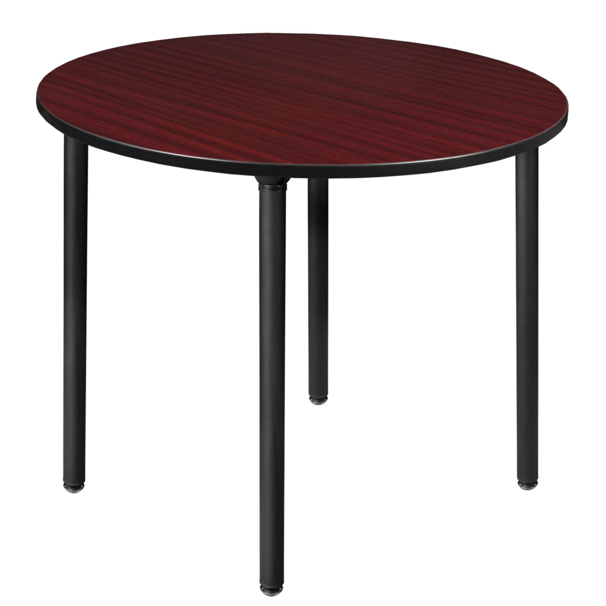 Regency Kee Round Breakroom Table — 48in., Mahogany Top, Black Folding Legs, Model# TBF48RNDMHBK