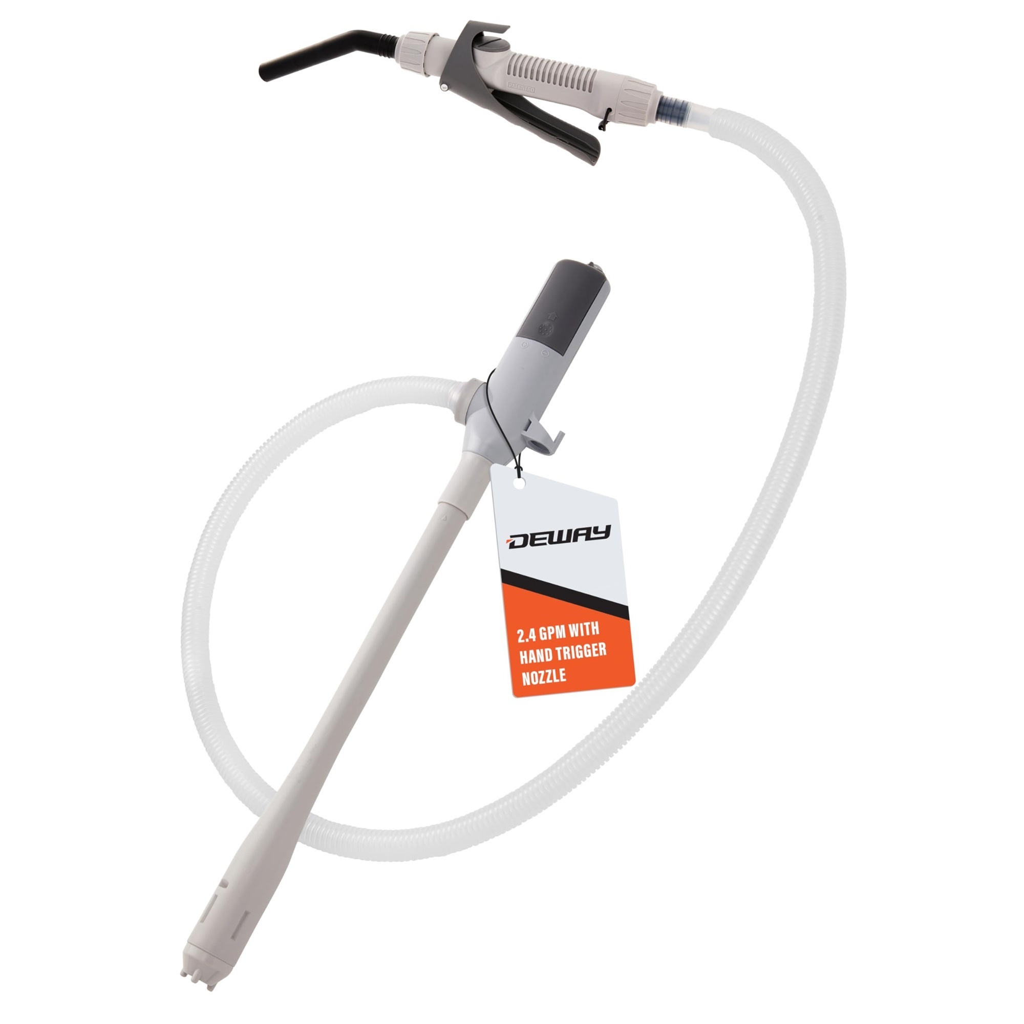 Deway Battery Operated Fuel Transfer Pump — 2.4 GPM, Flow Control Nozzle, 39in. Hose, Model# WAYSFPAAHN