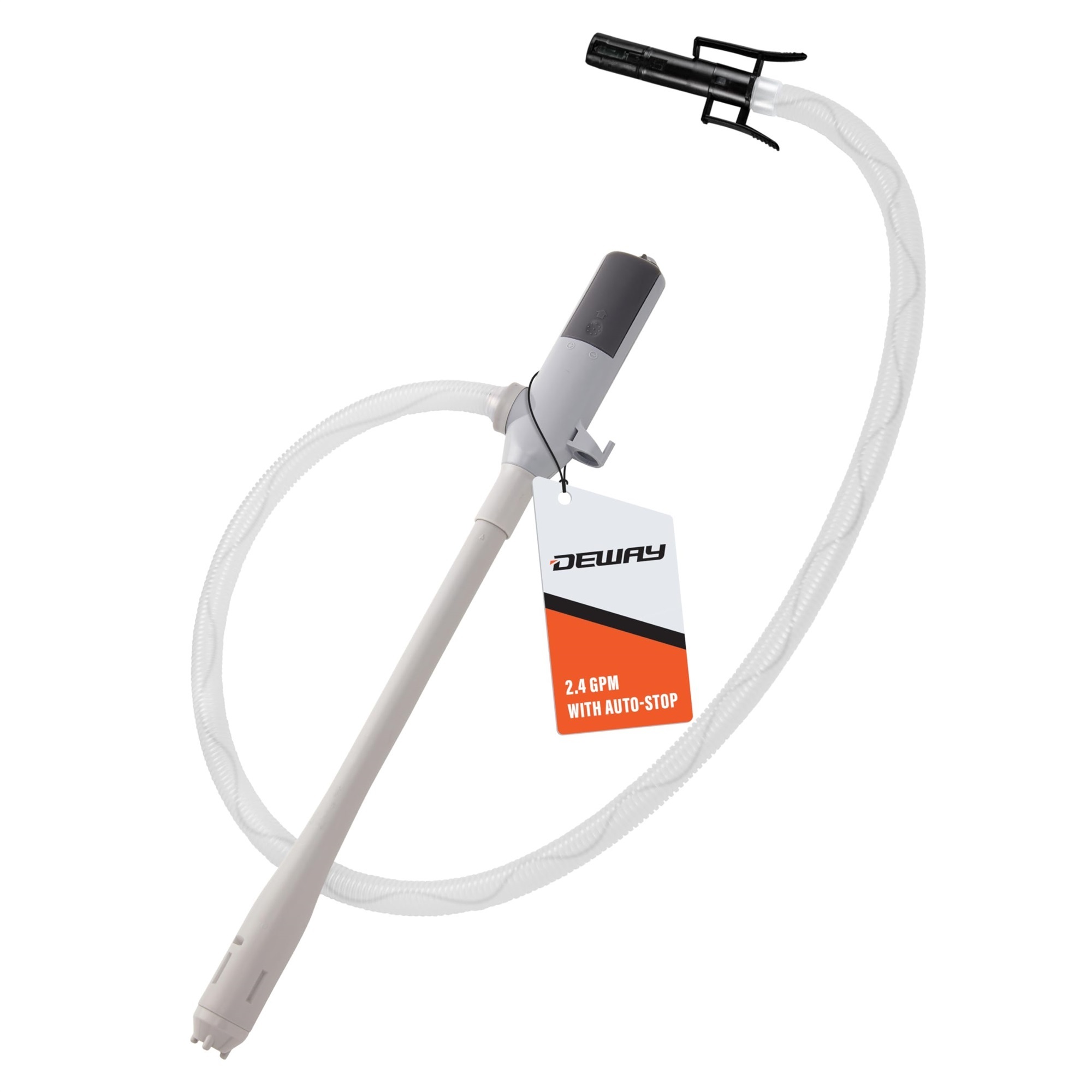 Deway Portable Fuel Transfer Pump — Battery Operated, Auto-Stop, 2.4 GPM, Model# WAYSFPAAAS