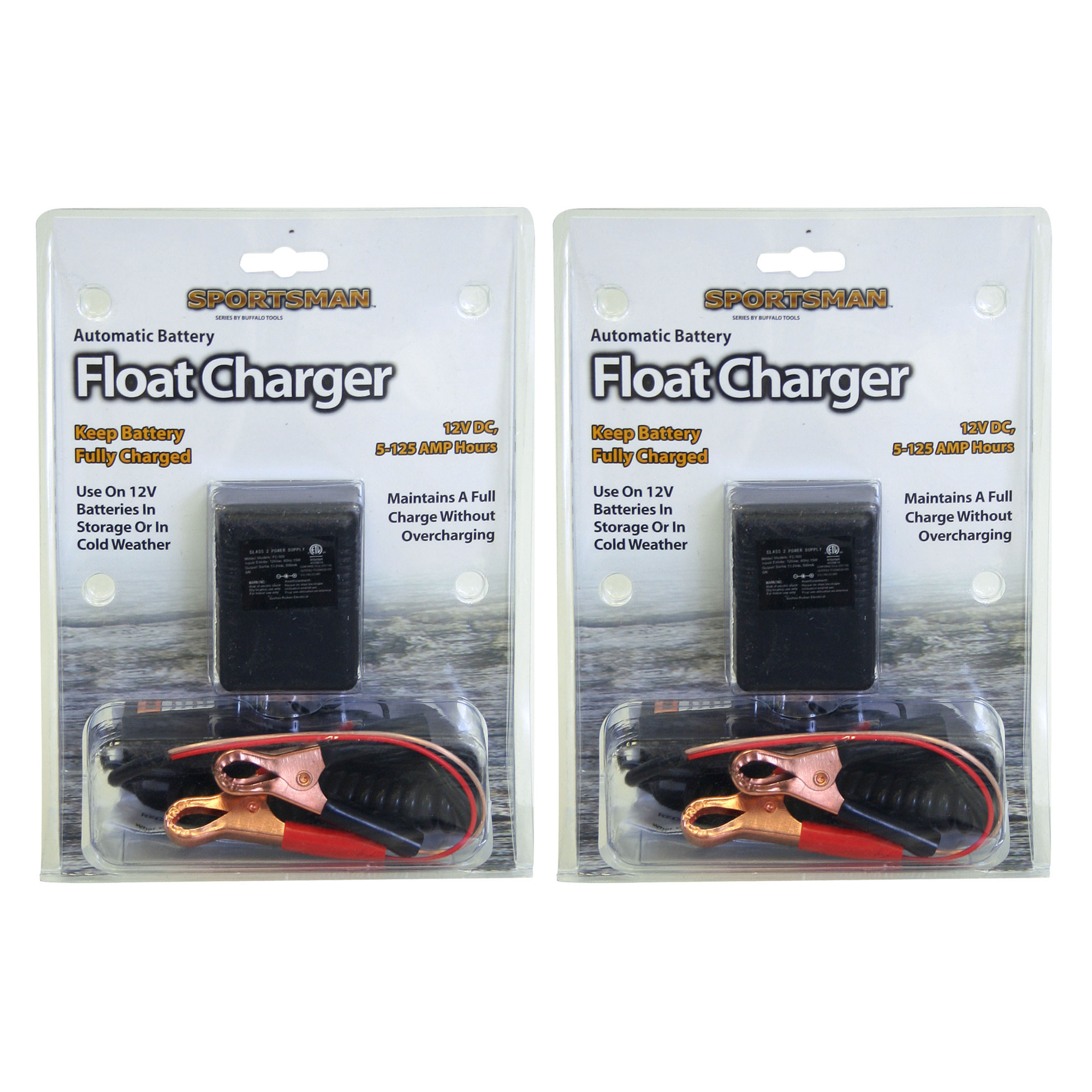 Sportsman 2-Pc. Auto Battery Float Charger — 12V, 13.2 VDC Max Output, 53in. Battery Leads, Model# BFC8794