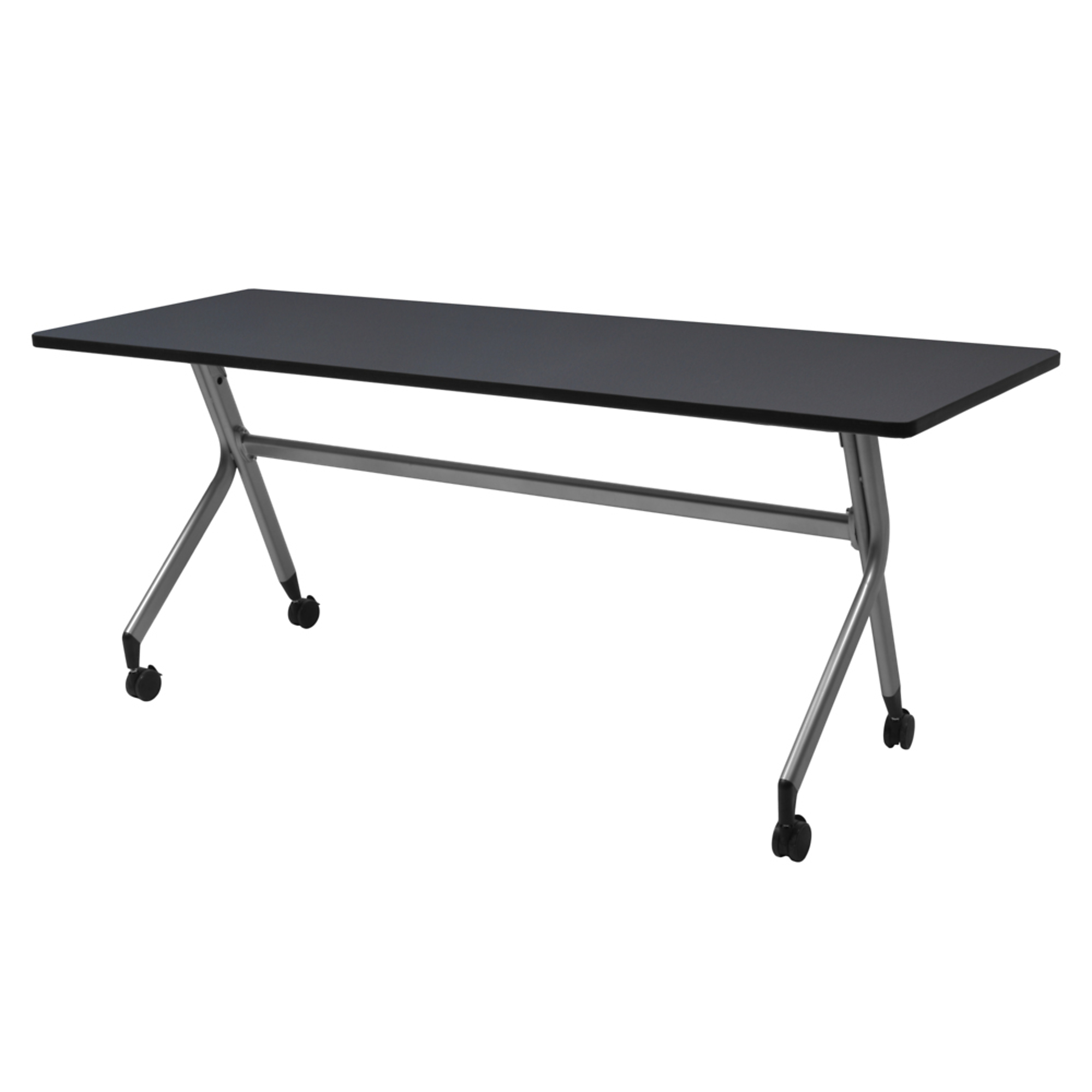 Regency En Route Flip Top Mobile Training Table — 66in. x 24in., Grey Top & Base, Model# MMFB6624GYGY