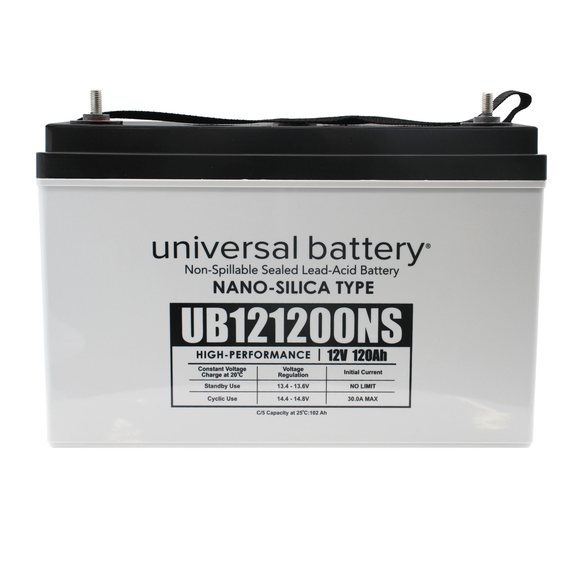 UPG 12V 120Ah Stud Post Power Gel Battery — Group 31, Leak Resistant, Model# UB121200NS