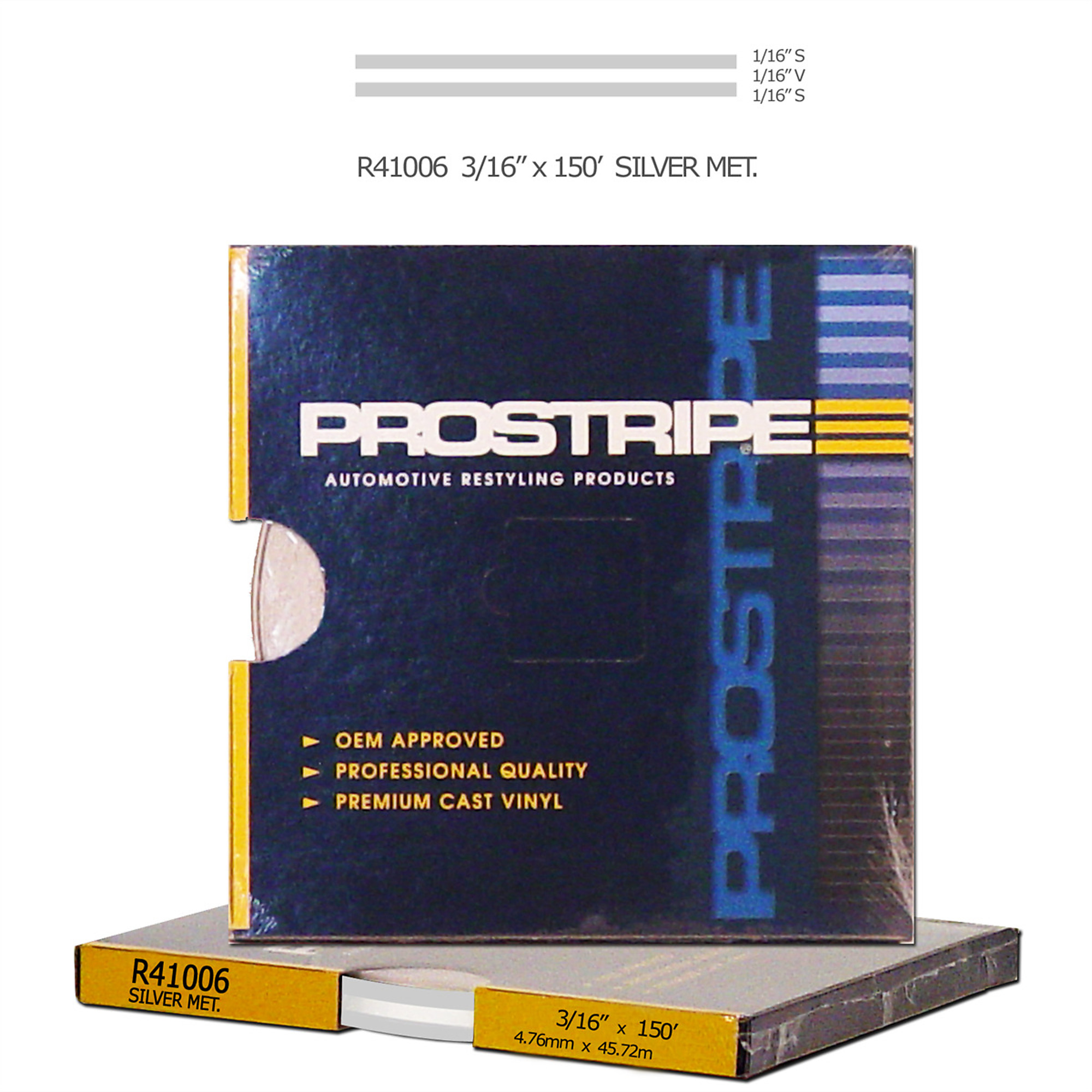 Sharpline Converting Inc. Vinyl Tape — 3/16in. x 150ft., Silver Metallic, Model# SHR41006