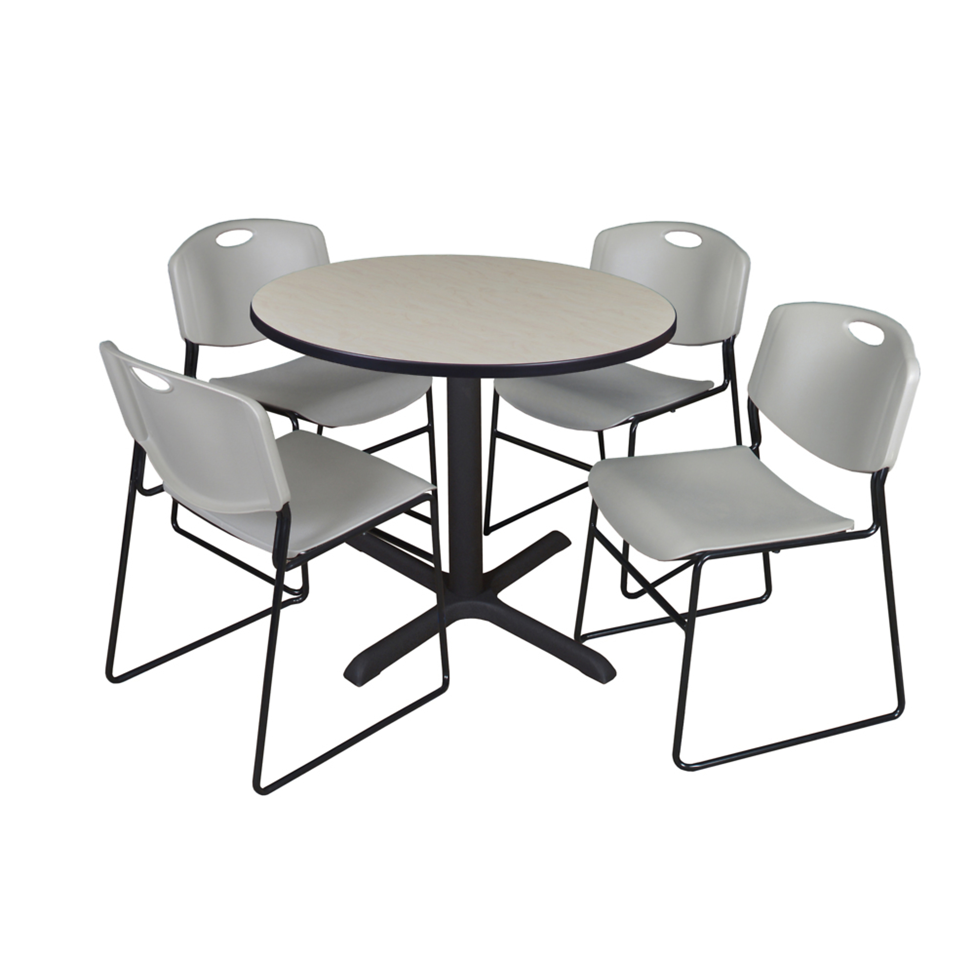 Break Table Regency Cain Round Breakroom Table Set — 42in. Table, Maple/Cherry, X ...
