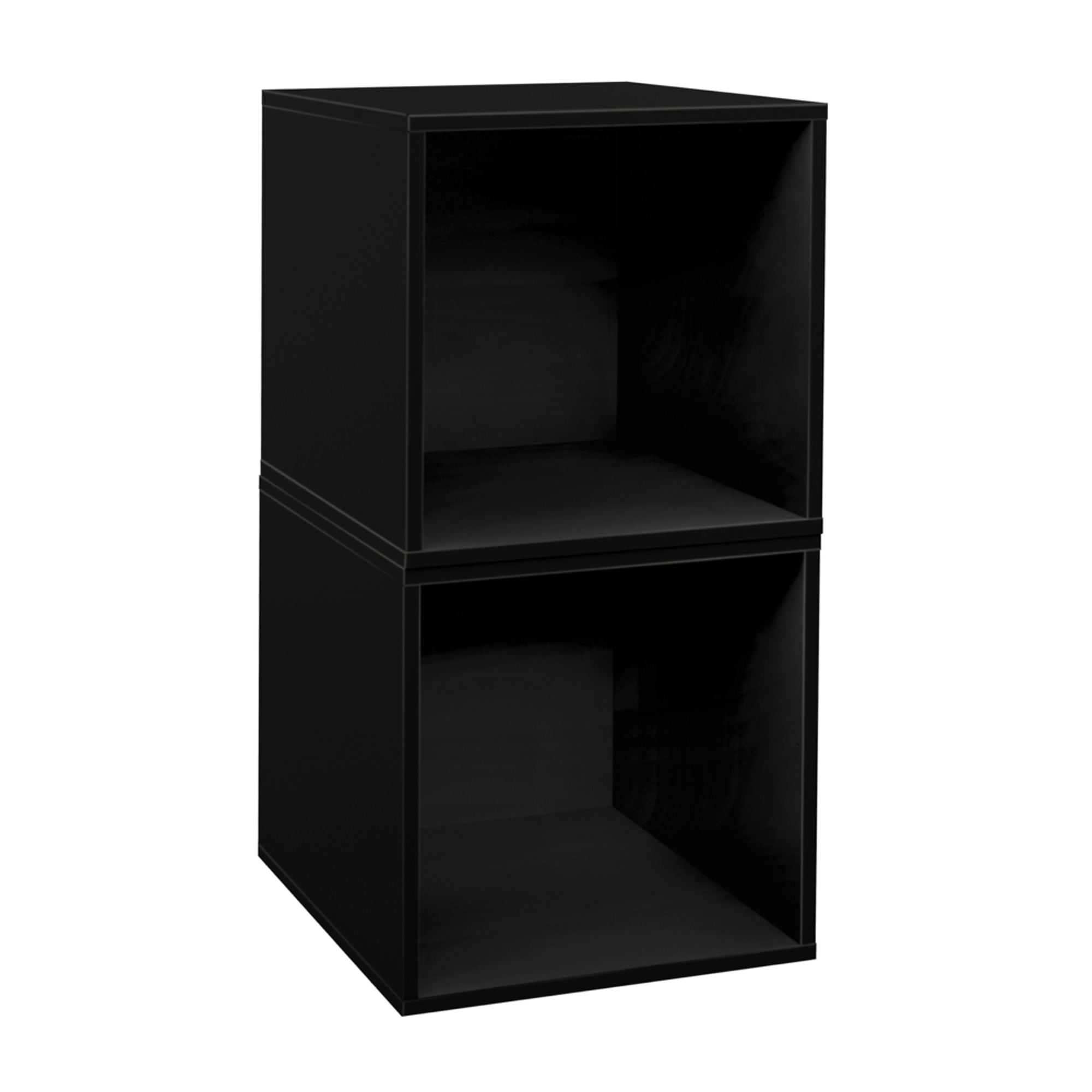 Regency Furniture Niche Cubo Stackable Storage Cubes — 12 1/8in. x 12 1/8in. x 12 1/8in., 2-Pack, Ebony Black, Model# NCBO132PKEB