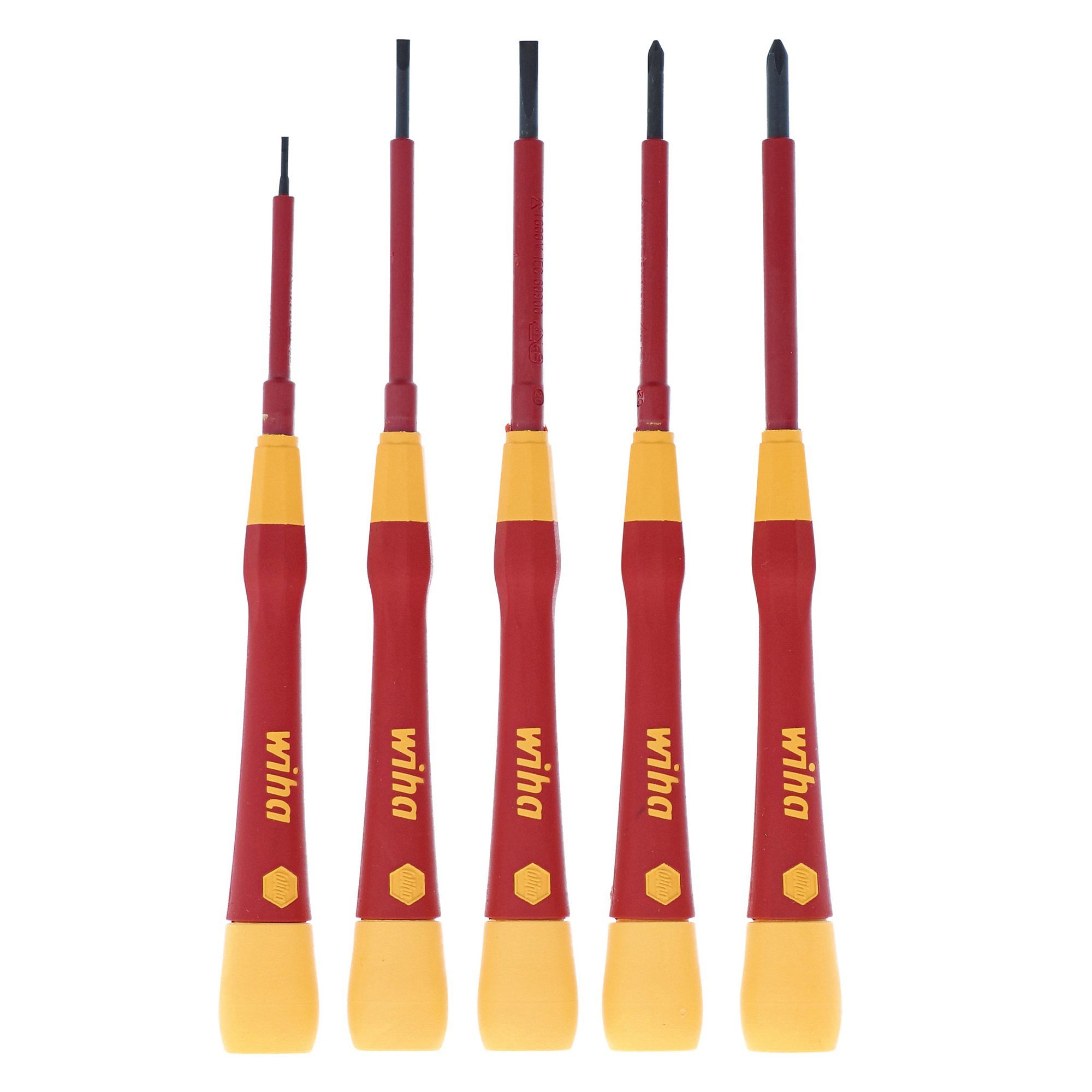 Wiha Tools 5 Piece Insulated PicoFinish Precision Screwdriver Set, Model #32085