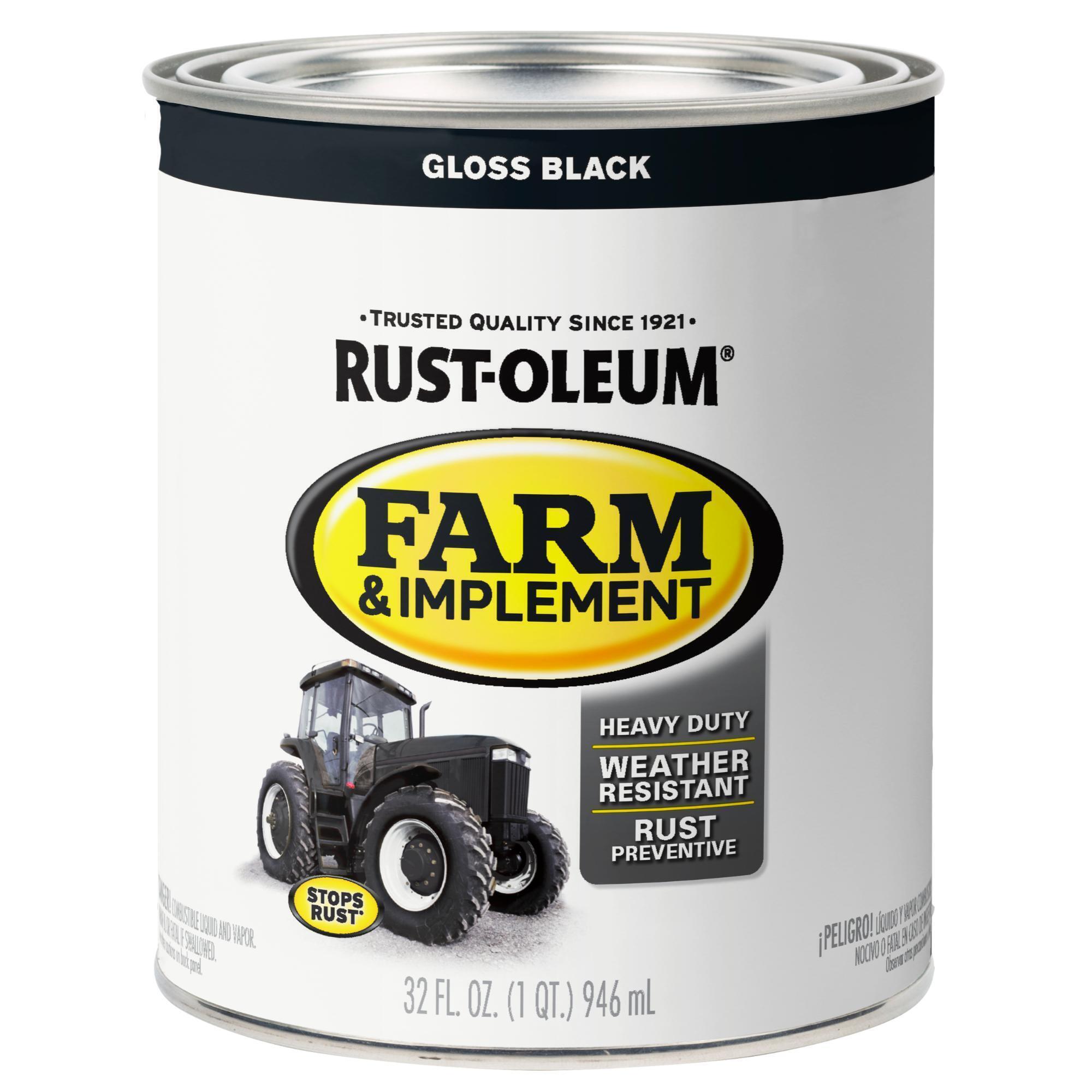Stops Rust Farm and Implement Paint, Black, Gloss, 1 Qt. Cans, 2PK, Model# 280104DS