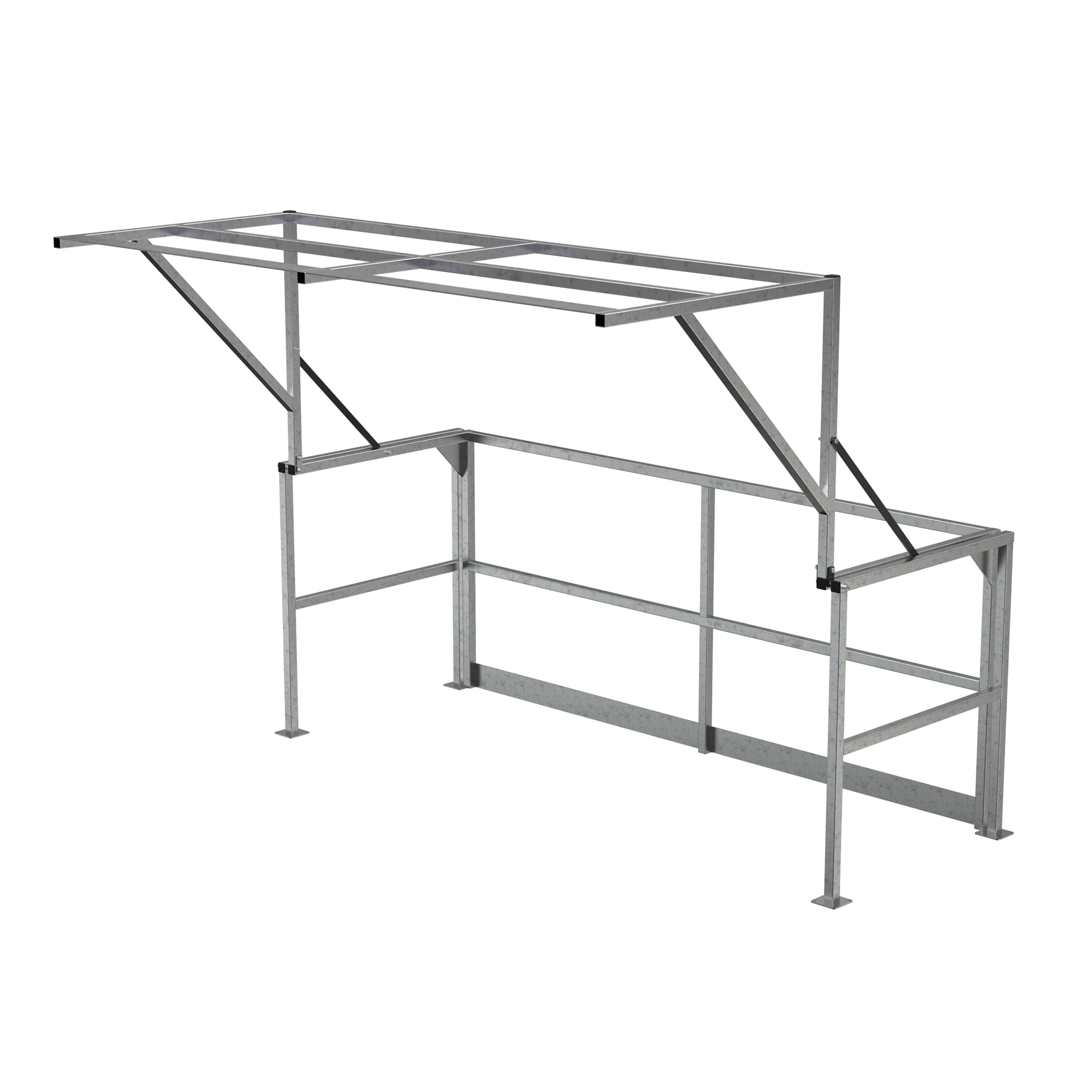 Vestil Stainless Steel Mezzanine Safety Gate — Double Wide, 79-5/16in. x 108-1/2in. x 80-1/16in., Silver, Model# MEZZ-200-DW-SS