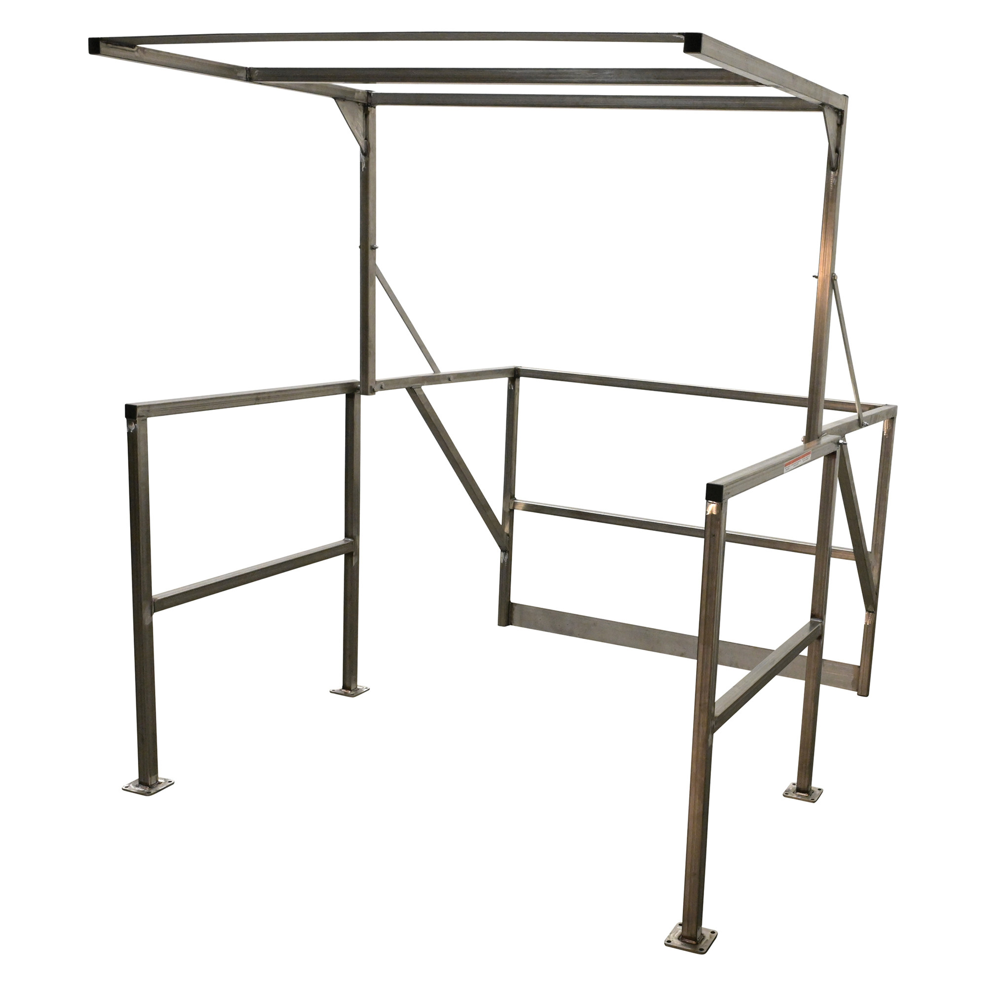 Vestil Stainless Steel Mezzanine Safety Gate — 79-5/16in. x 68-1/2in. x 80-1/16in., OSHA Compliant, Silver, Model# MEZZ-200-SS