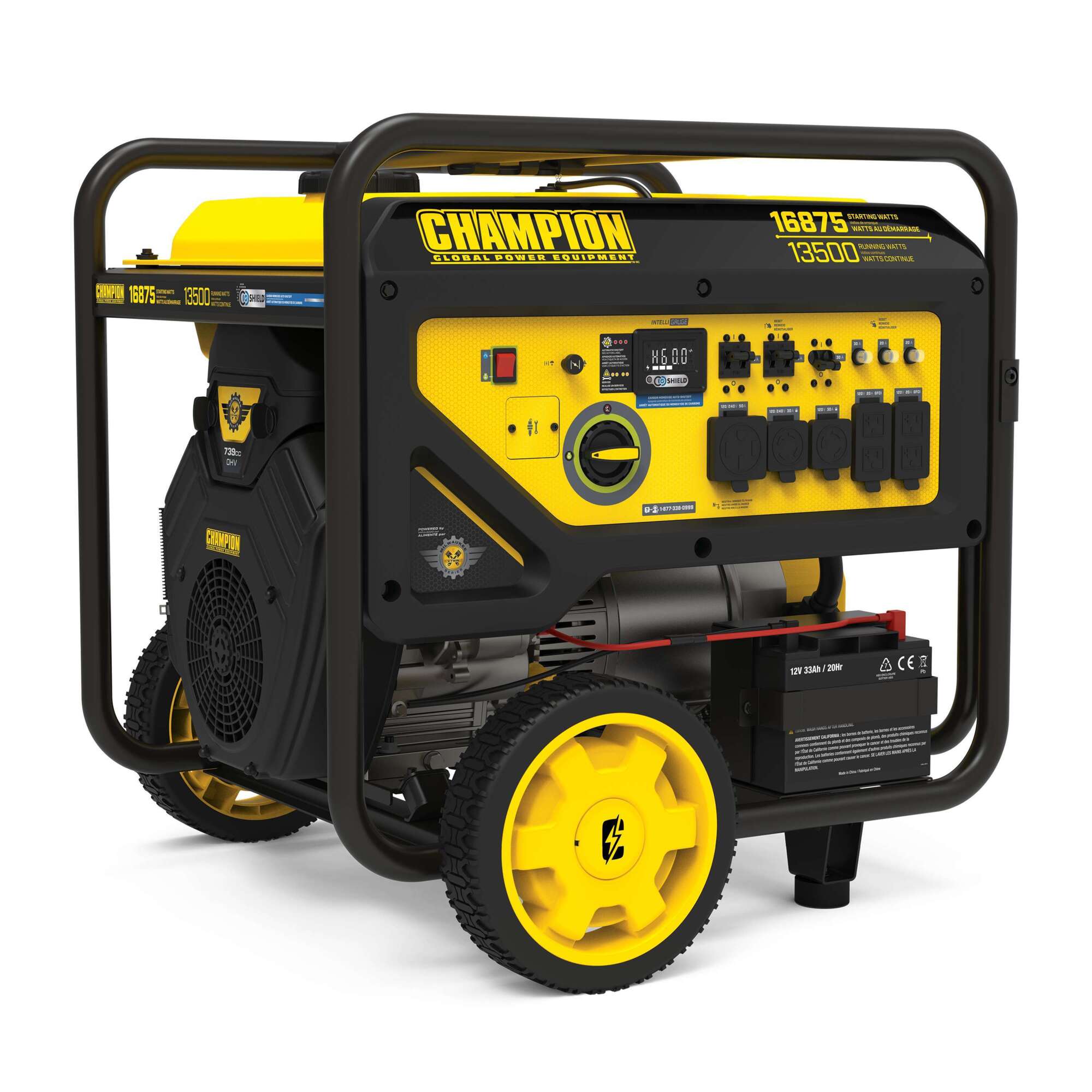 Champion Power Equipment Portable Generator — 13,500 Watts, Electric Start, CO Shield, 739cc V-Twin Engine, 11-Gallon Tank, Model# 201414