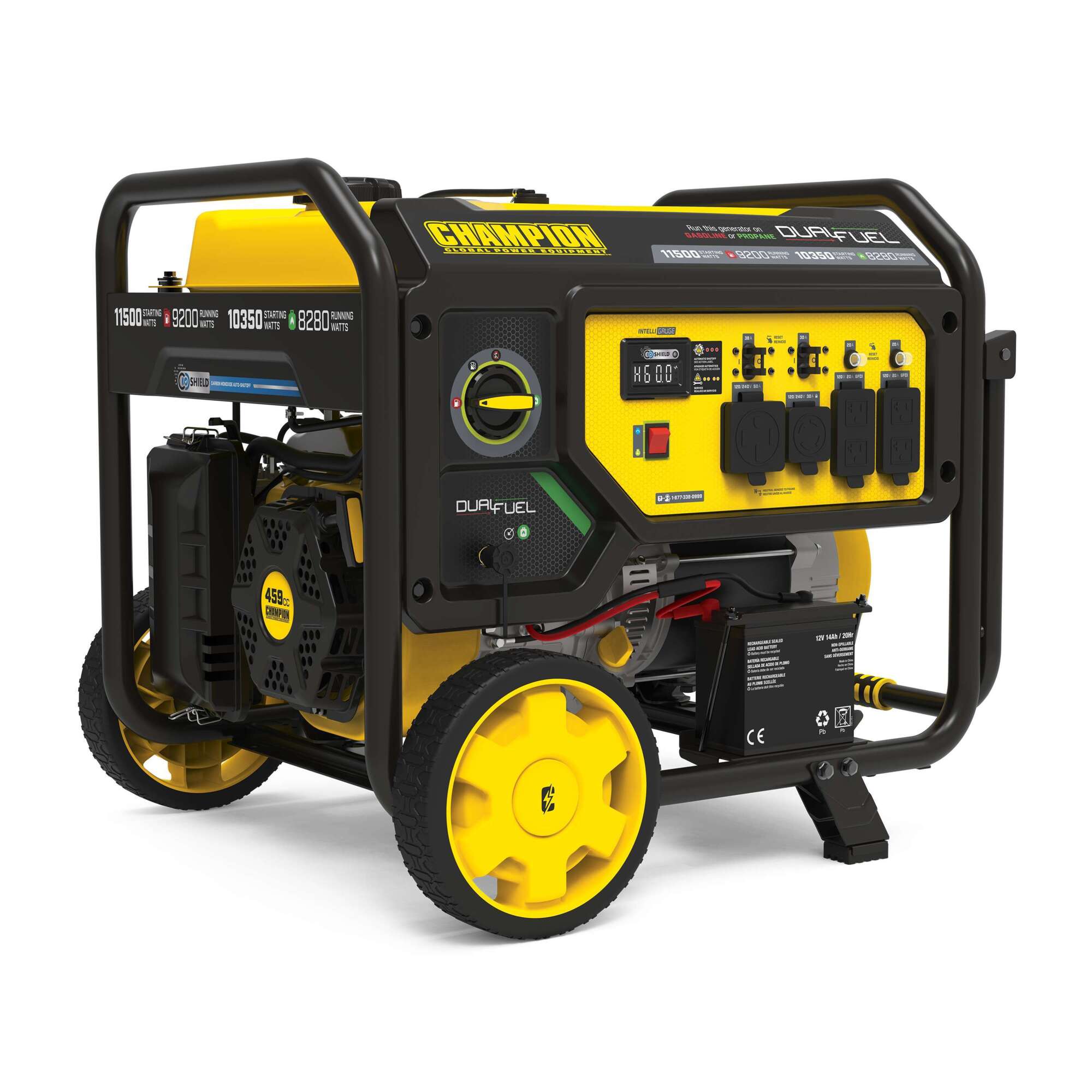 Champion Power Equipment Dual Fuel Portable Generator — 9200 Watts, Electric Start, CO Shield, Model# 201302