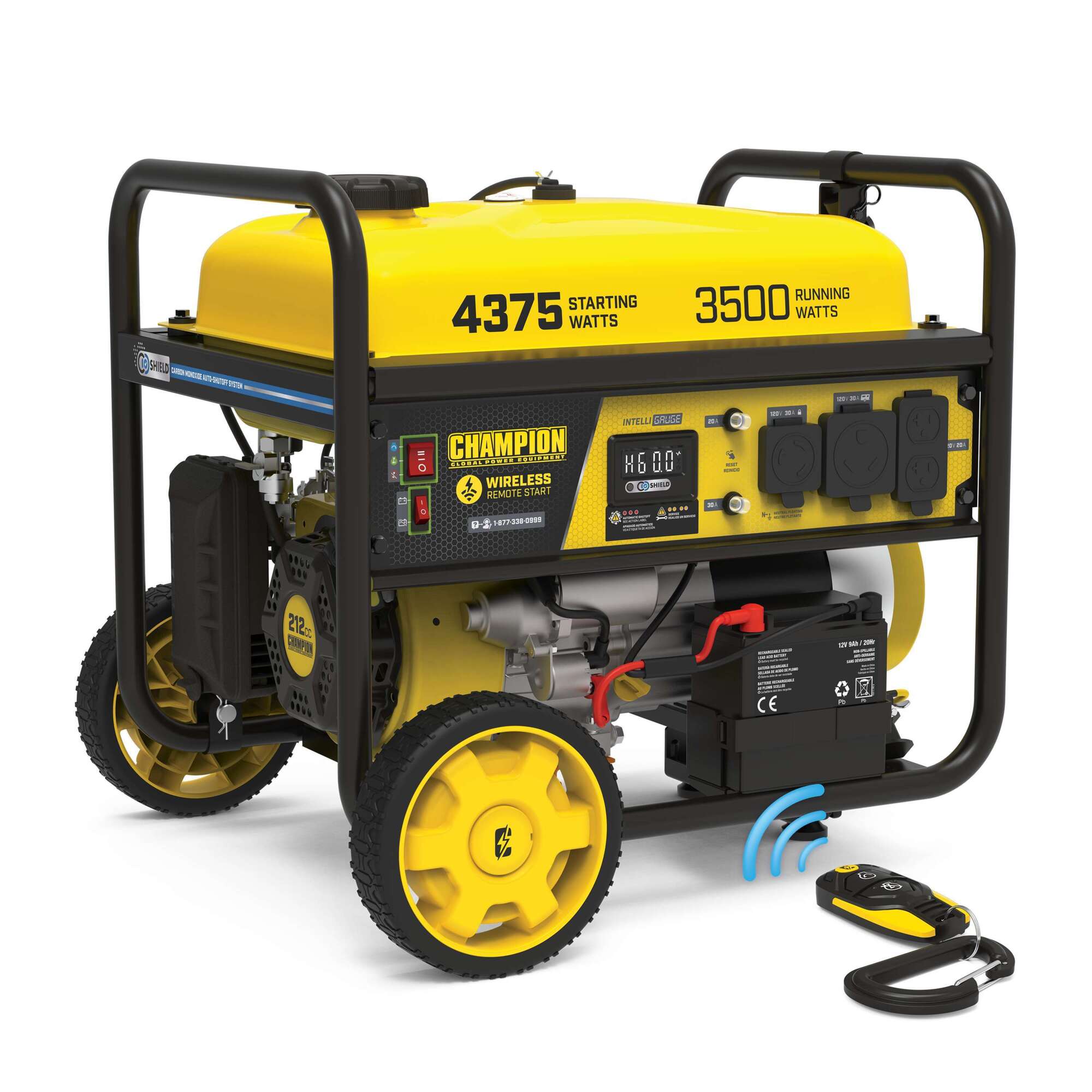 Champion Power Equipment 3500-Watt Portable Generator — Wireless Remote Start, RV Ready, CO Shield, Model# 201489