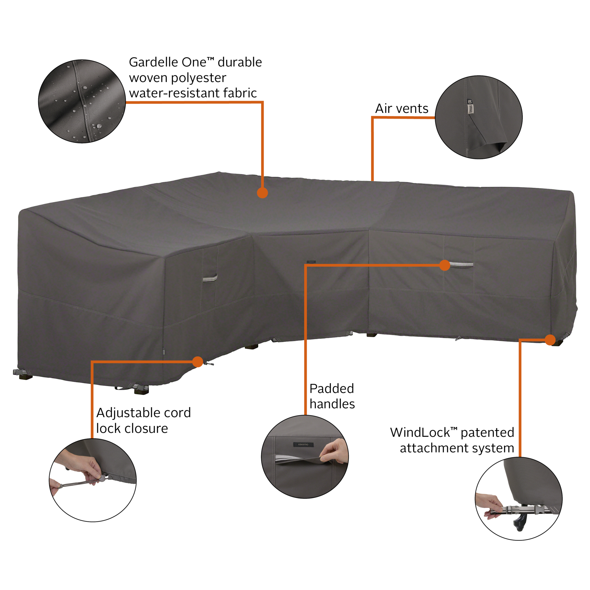Classic Accessories Ravenna Sectional Lounge Set Cover - Thumbnail 4
