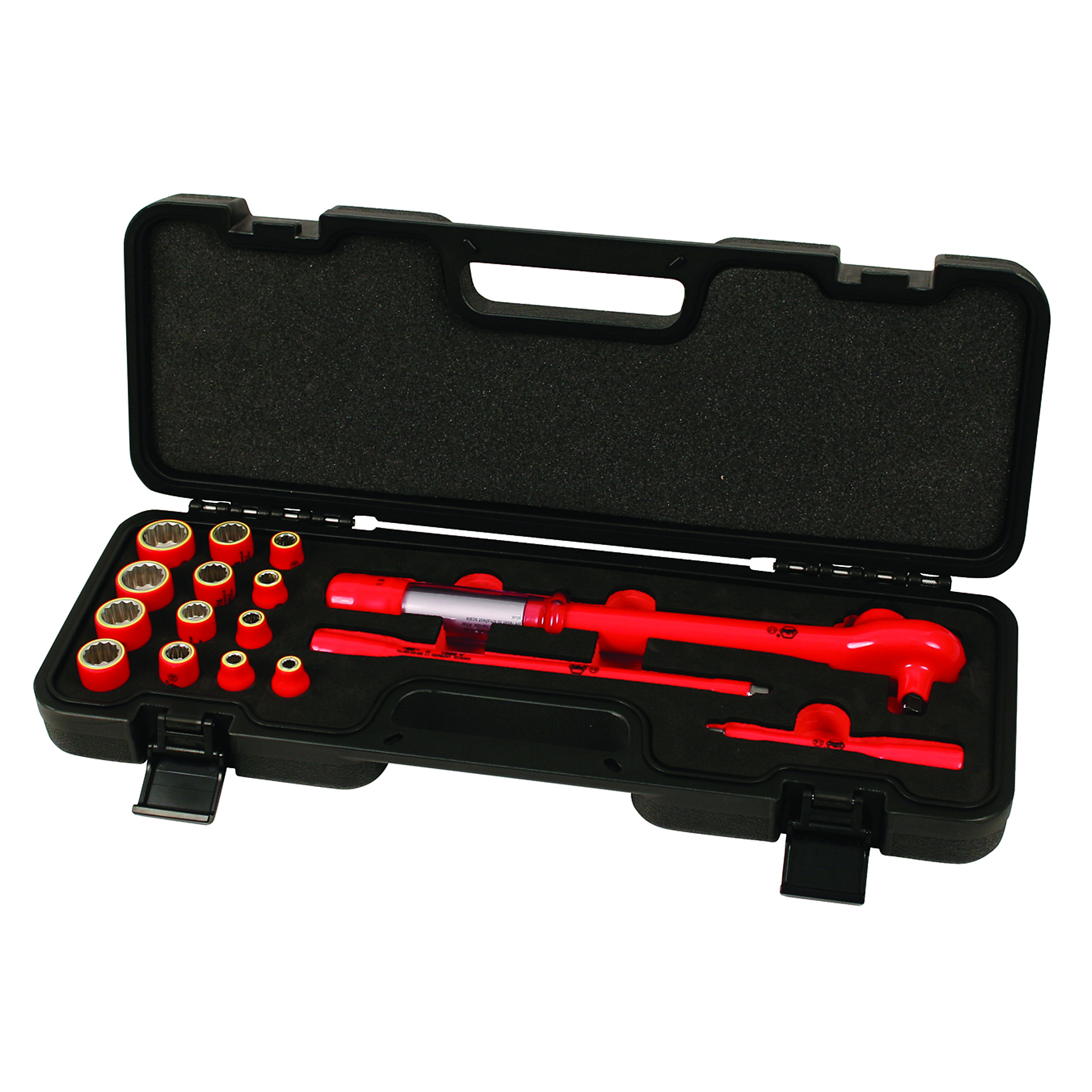 Wiha Tools 16 Piece Insulated 3/8" Drive Torque 12 Point Socket Set - SAE, Model #30190