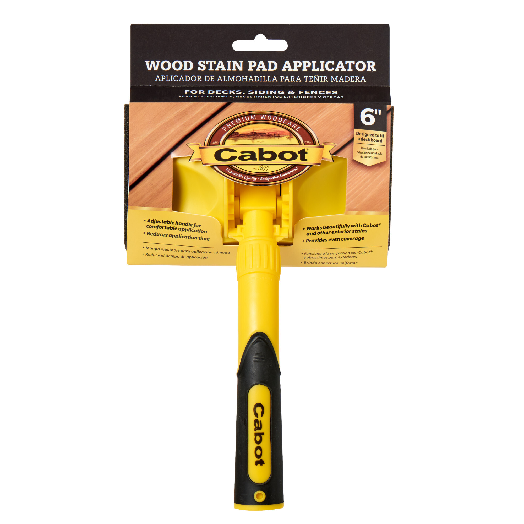 Cabot 6in. Wood Stain Pad Applicator, Adjustable Handle, Model# 140754610