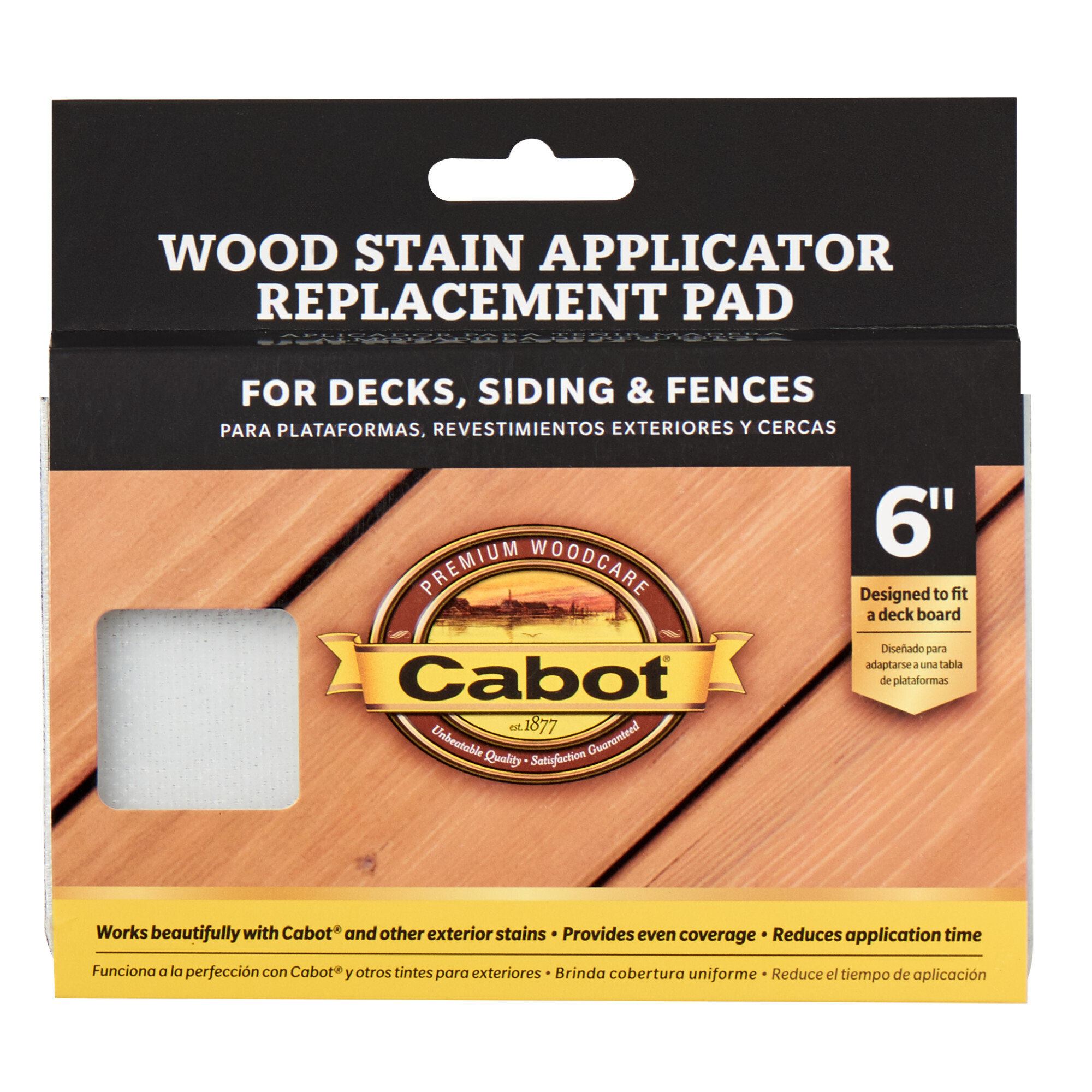 Cabot Wood Stain Pad Applicator Refill, 6in., Synthetic Fabric, Model# 140756610