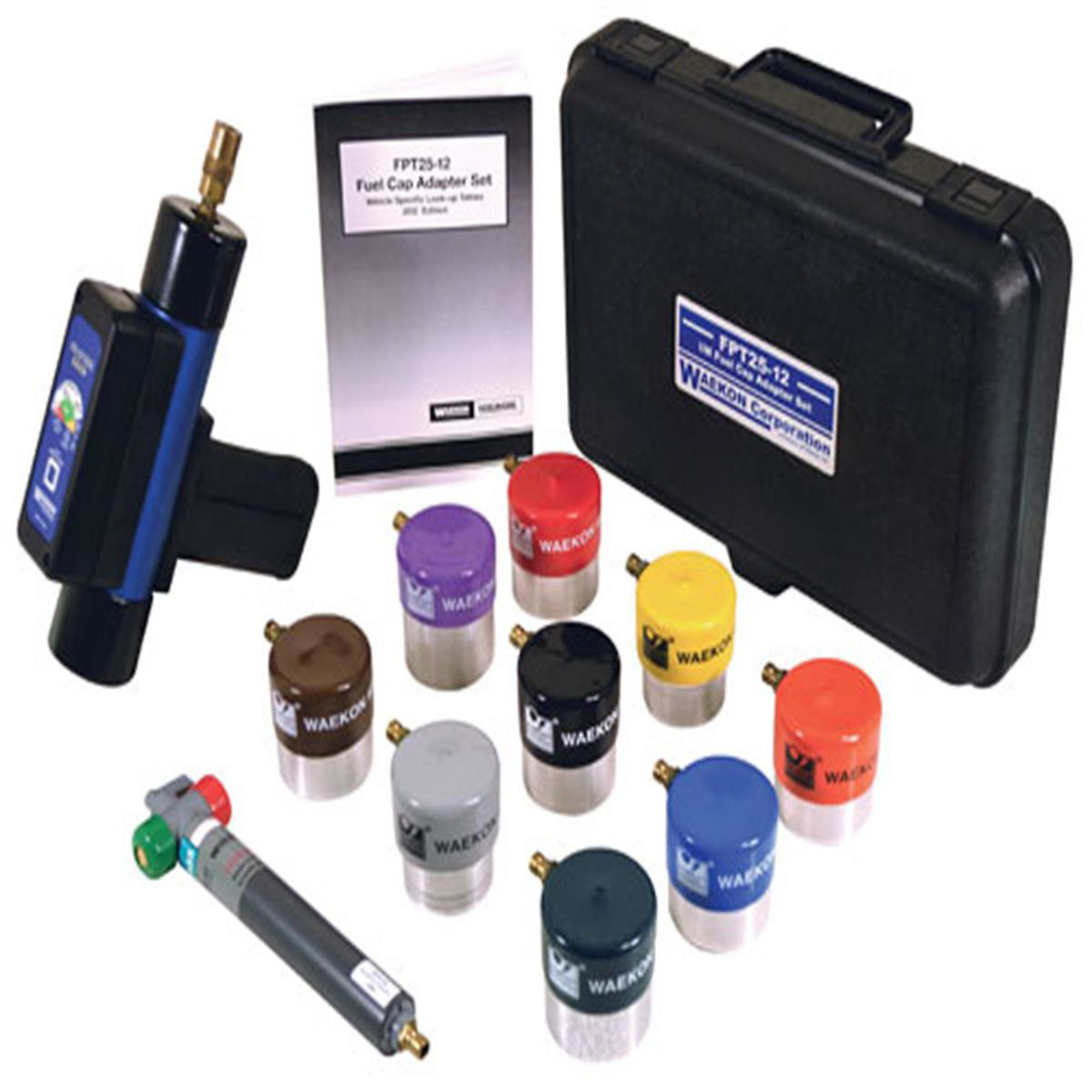 Waekon Industries Fuel Cap Pressure Tester — Texas Approved, Quick Connect Adapter, Battery Operated, Model# WAEFPT2600-EX1