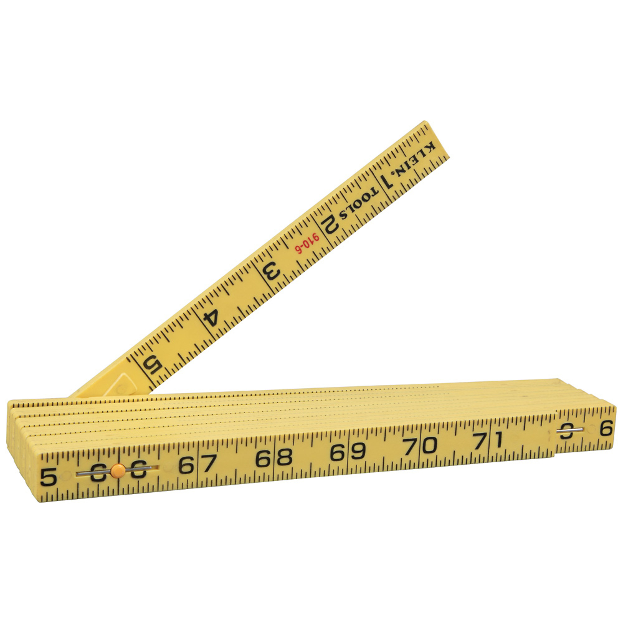 Klein Tools Fiberglass Folding Rule — Inside Reading, 6ft., Model# 910-6