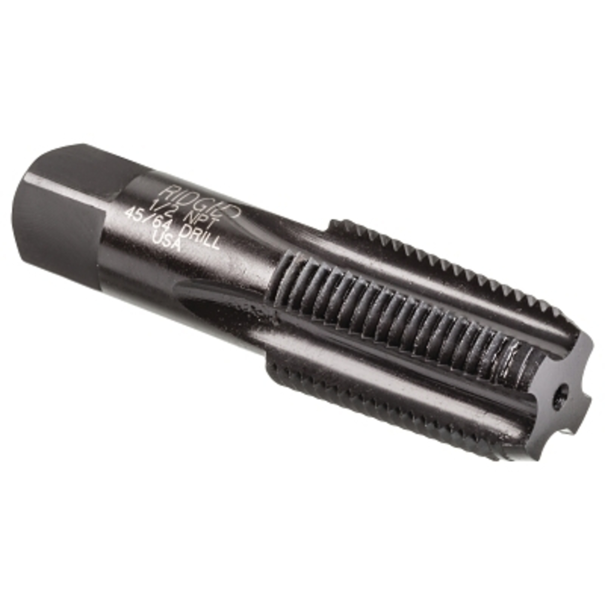 Ridgid Pipe Tap — 1/2in.-14 NPT, 4 Flutes, Carbon Steel, Model# 632-35830