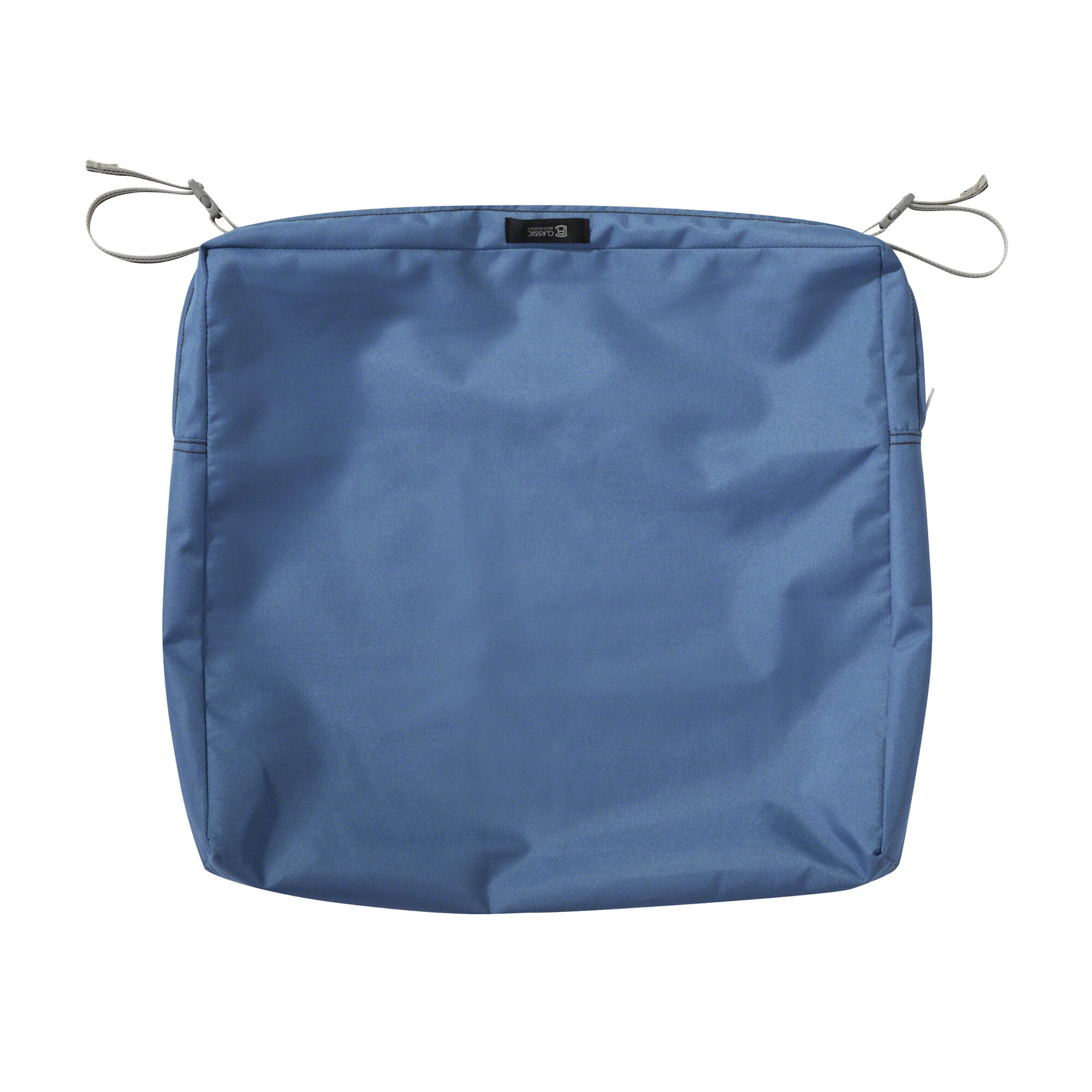 Classic Accessories Ravenna Water-Resistant Patio Chair Seat Cushion Cover — 21in. x 19in. x 3in., Empire Blue, Model# 60-338-010501-RT