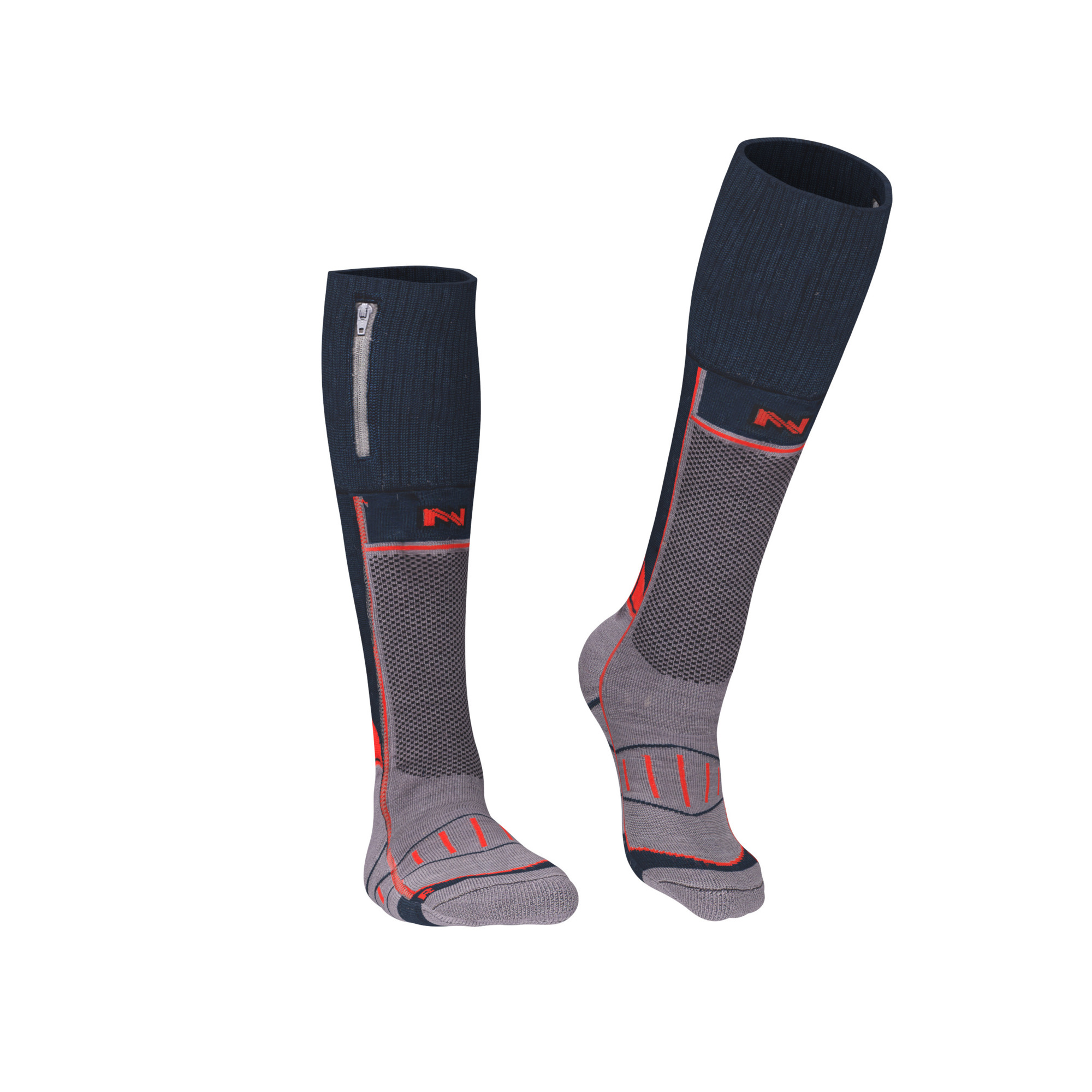 Mobile Warming Wool Blend Heated Socks — 3.7V, Over-the-Calf, Gray, XL, Model# MWUS34220524