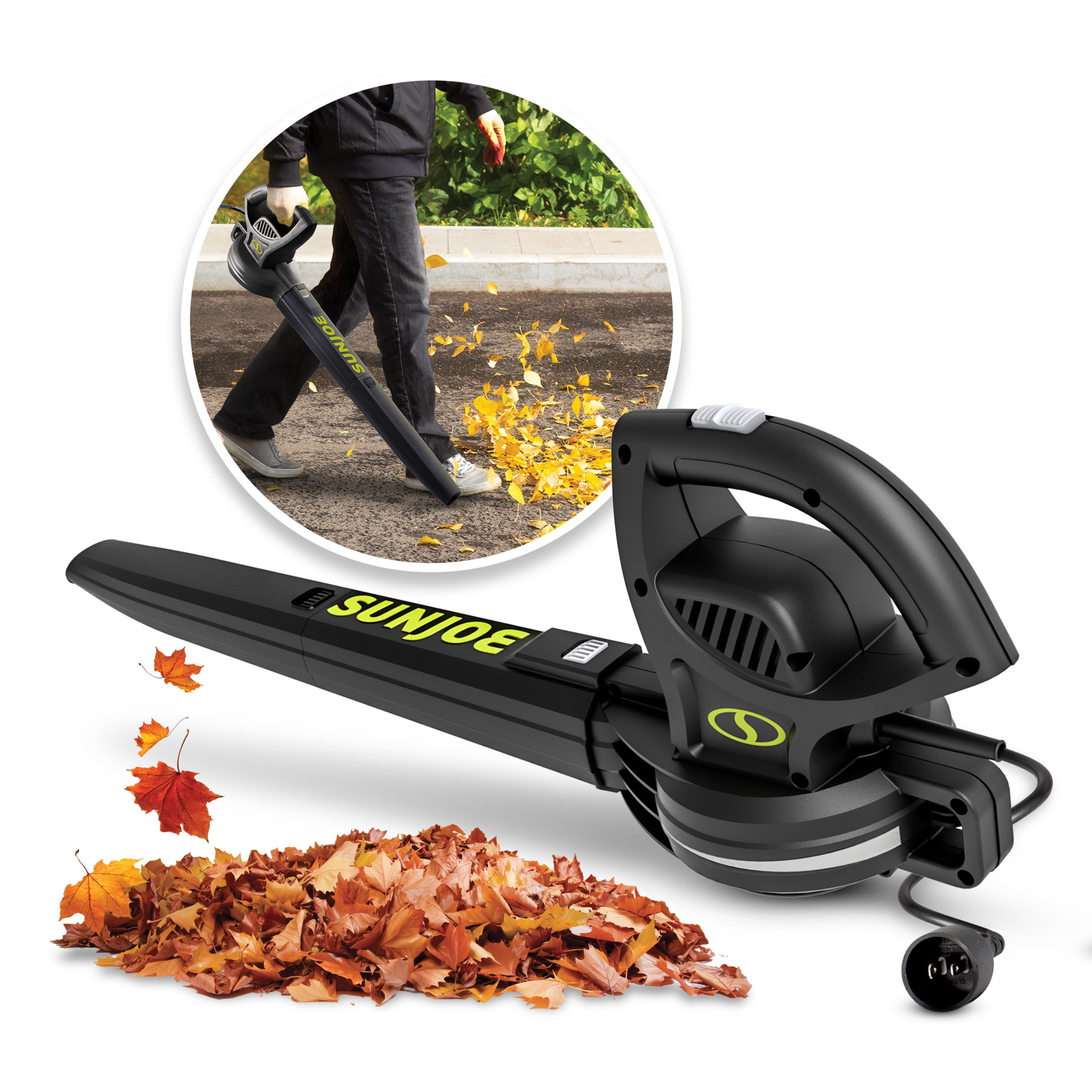 Sun Joe Electric Leaf Blower — 6 Amp, 155 MPH, 260 CFM, Compact, Black, Model# SBJ597E