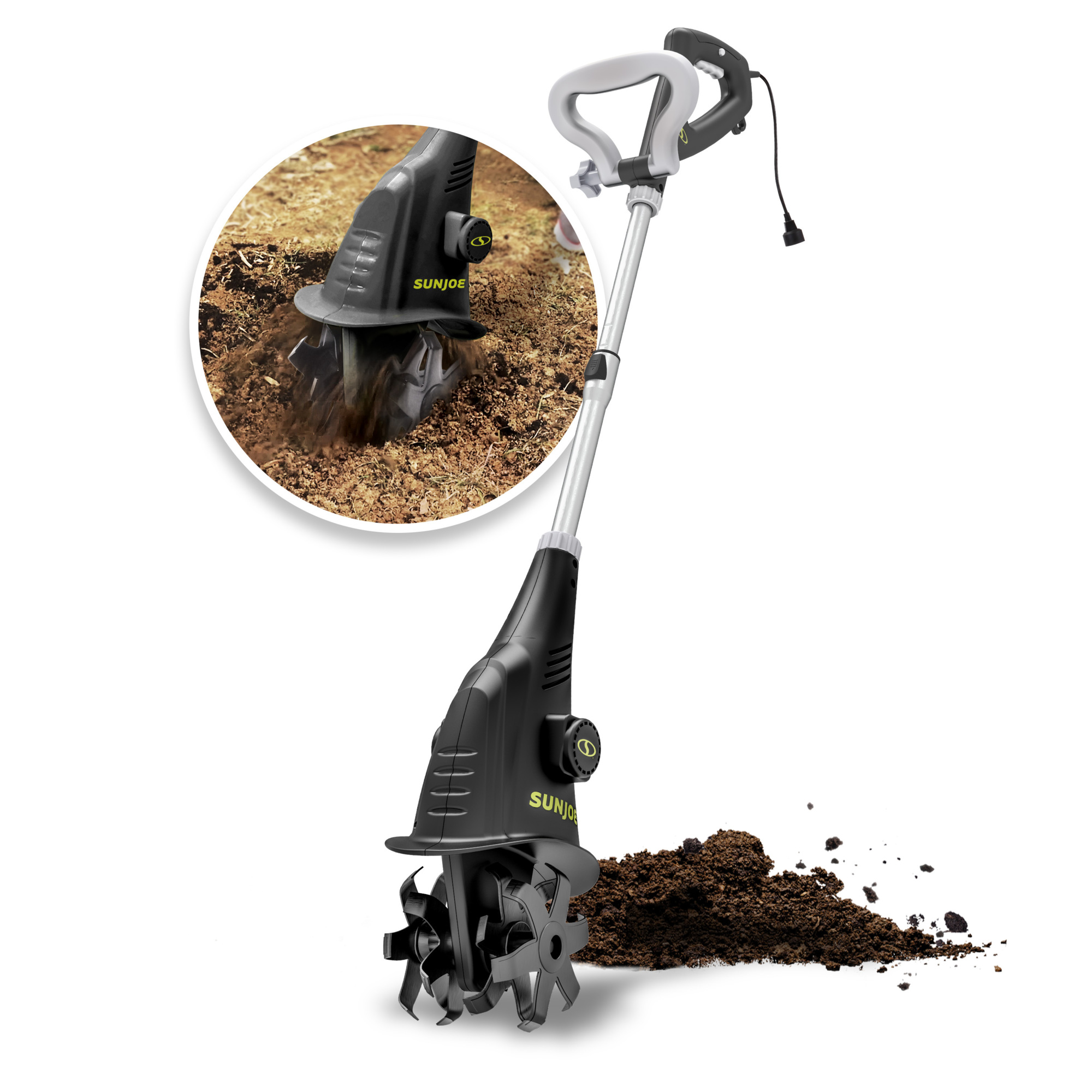 Sun Joe Electric Garden Cultivator — 6.3in. Width, 2.5-Amp Motor, Adjustable Shaft, Model# TJ599E