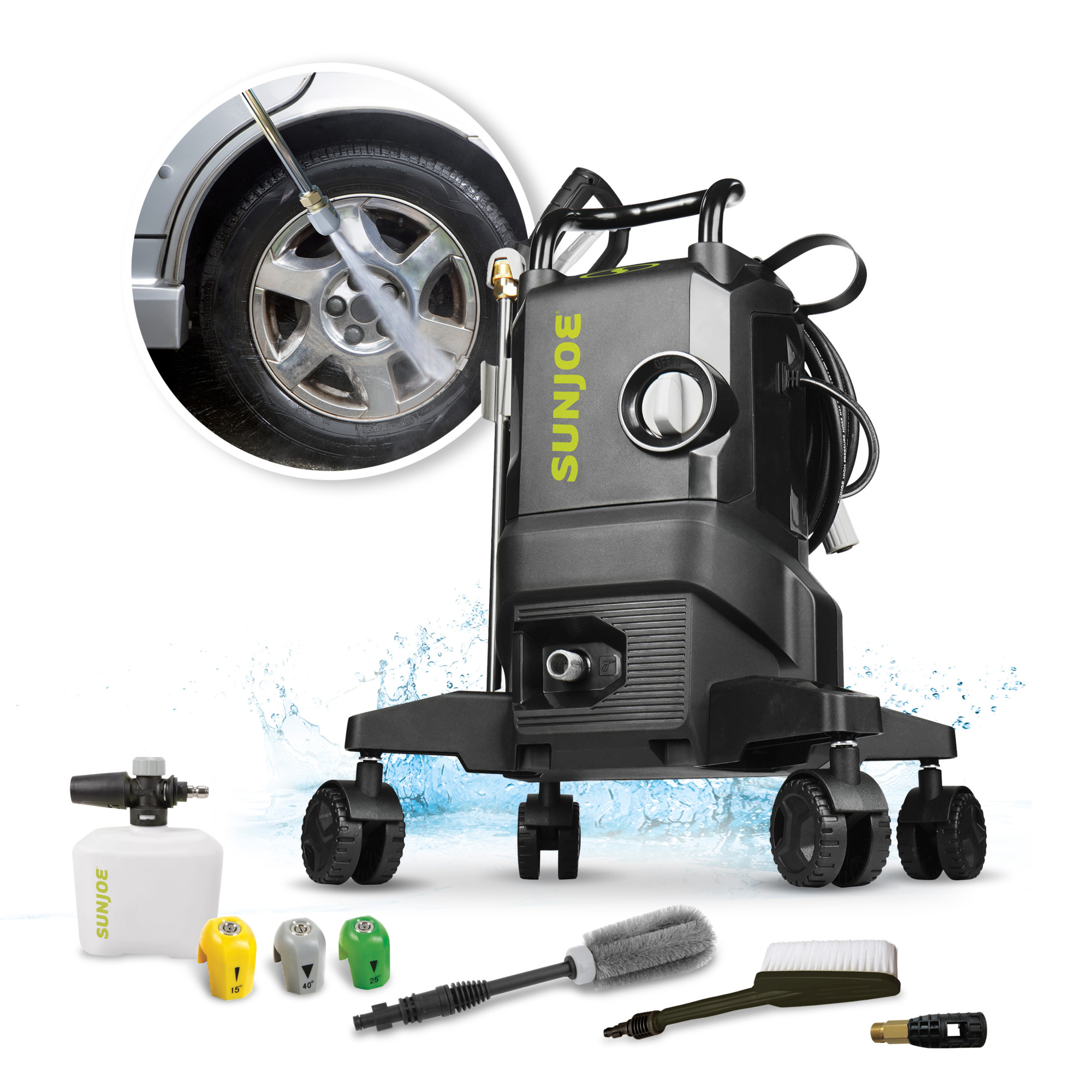 Sun Joe Electric Pressure Washer — 2200 PSI, 1.1 GPM, 14.9-Amp, 20ft. Hose, 7-Pc Accessory Kit, Model# SPX3000-QW2