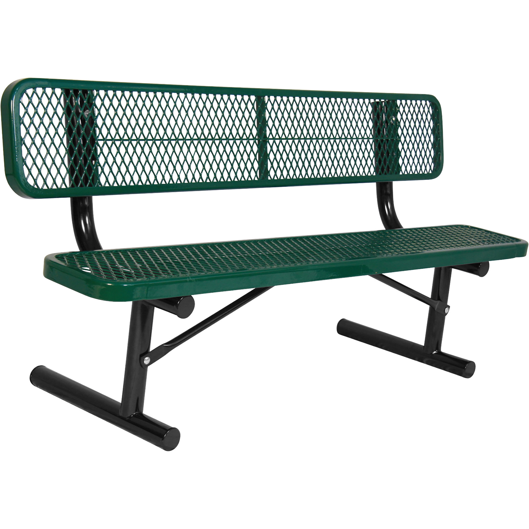 UltraSite 8ft. Diamond-Pattern Bench with Back, Green, Model# 940P-V8 ...
