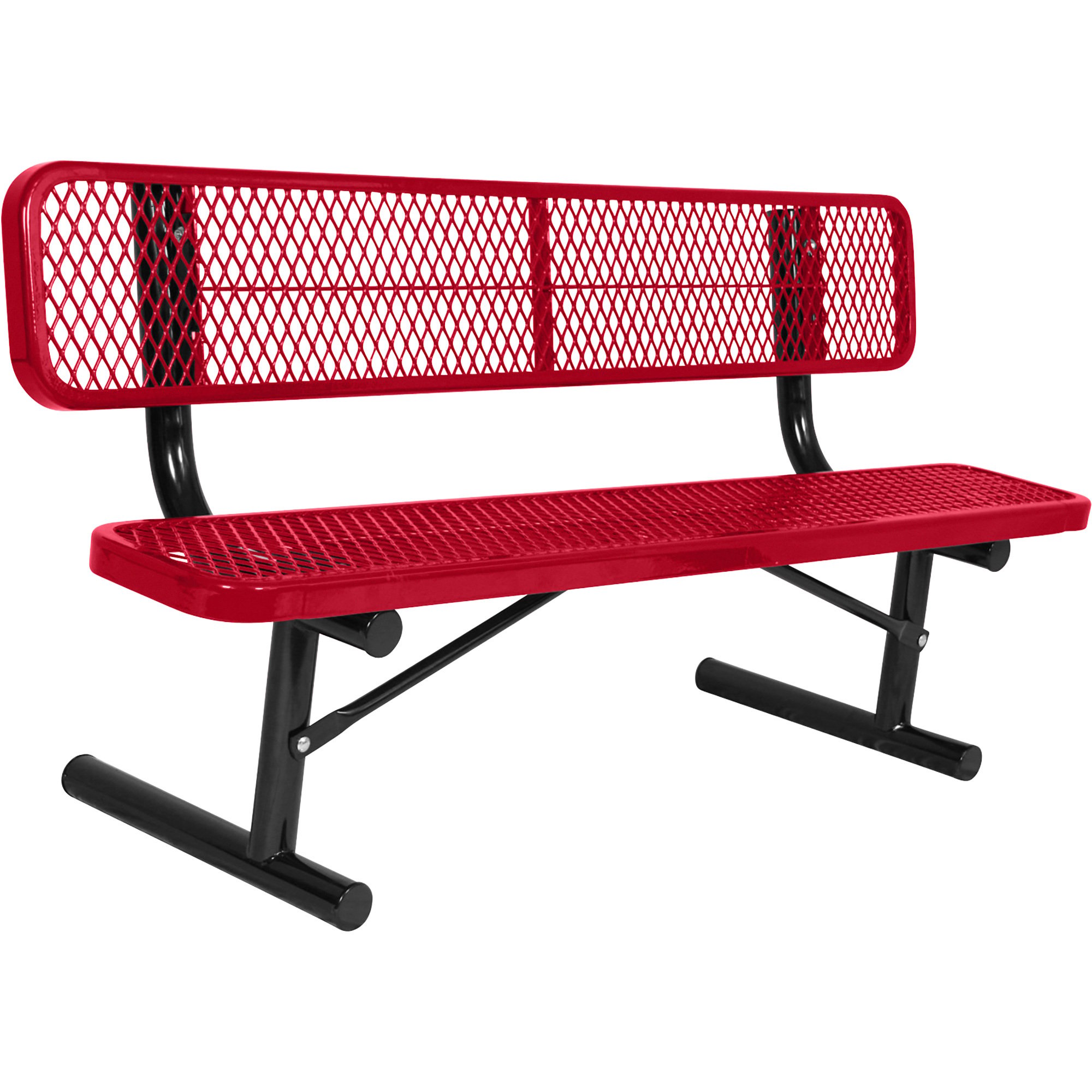 UltraSite 8ft. Diamond-Pattern Bench with Back — Red, Model# 940P
