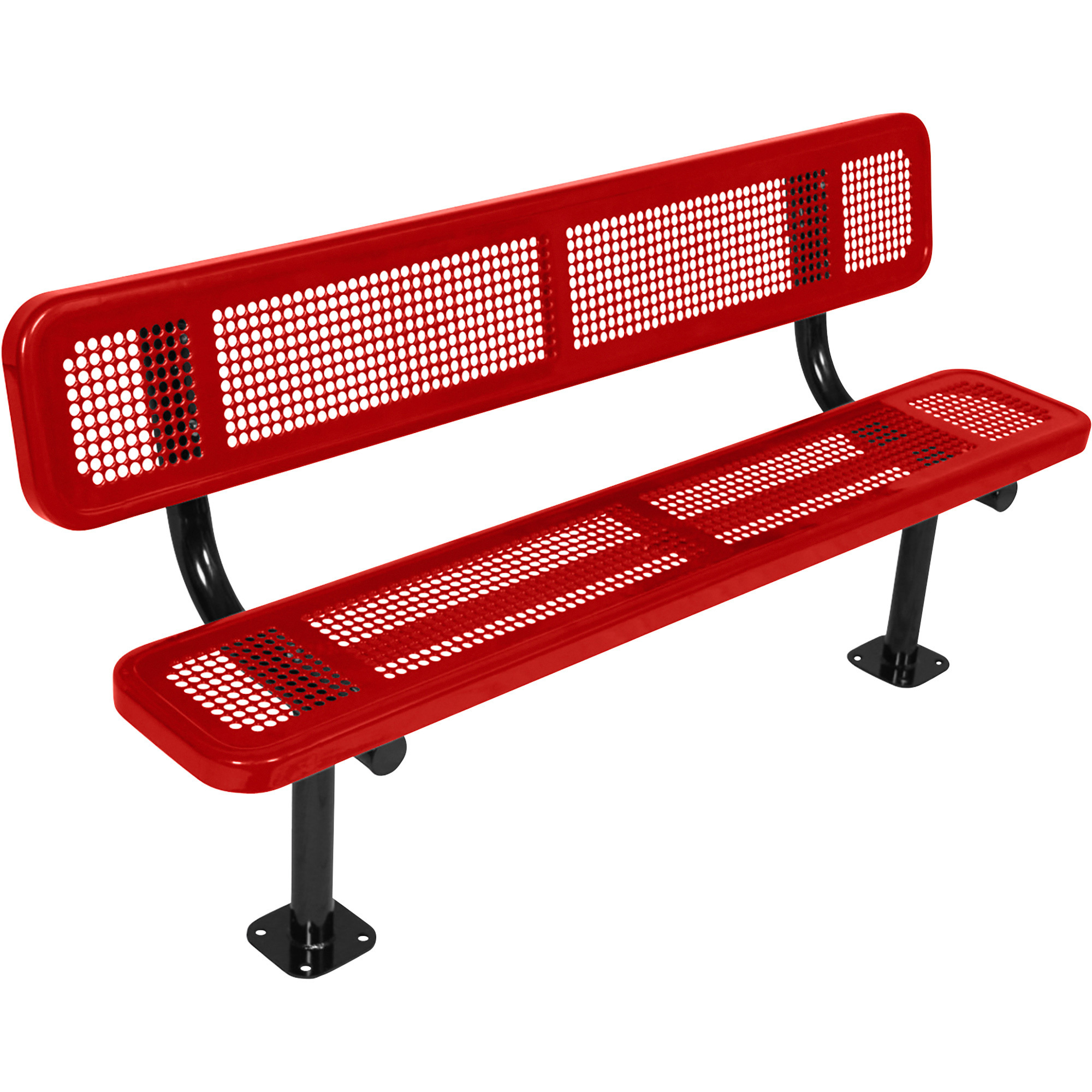 UltraSite 8ft. Perforated In-Ground Bench, Red, Model# 940S-P8-RED ...