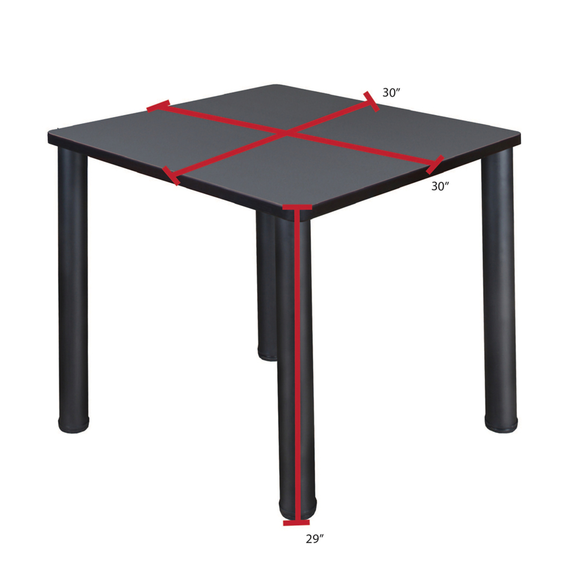 Regency Kee Square Breakroom Table Set — 30in. Grey Top, Black Legs, 4 ...