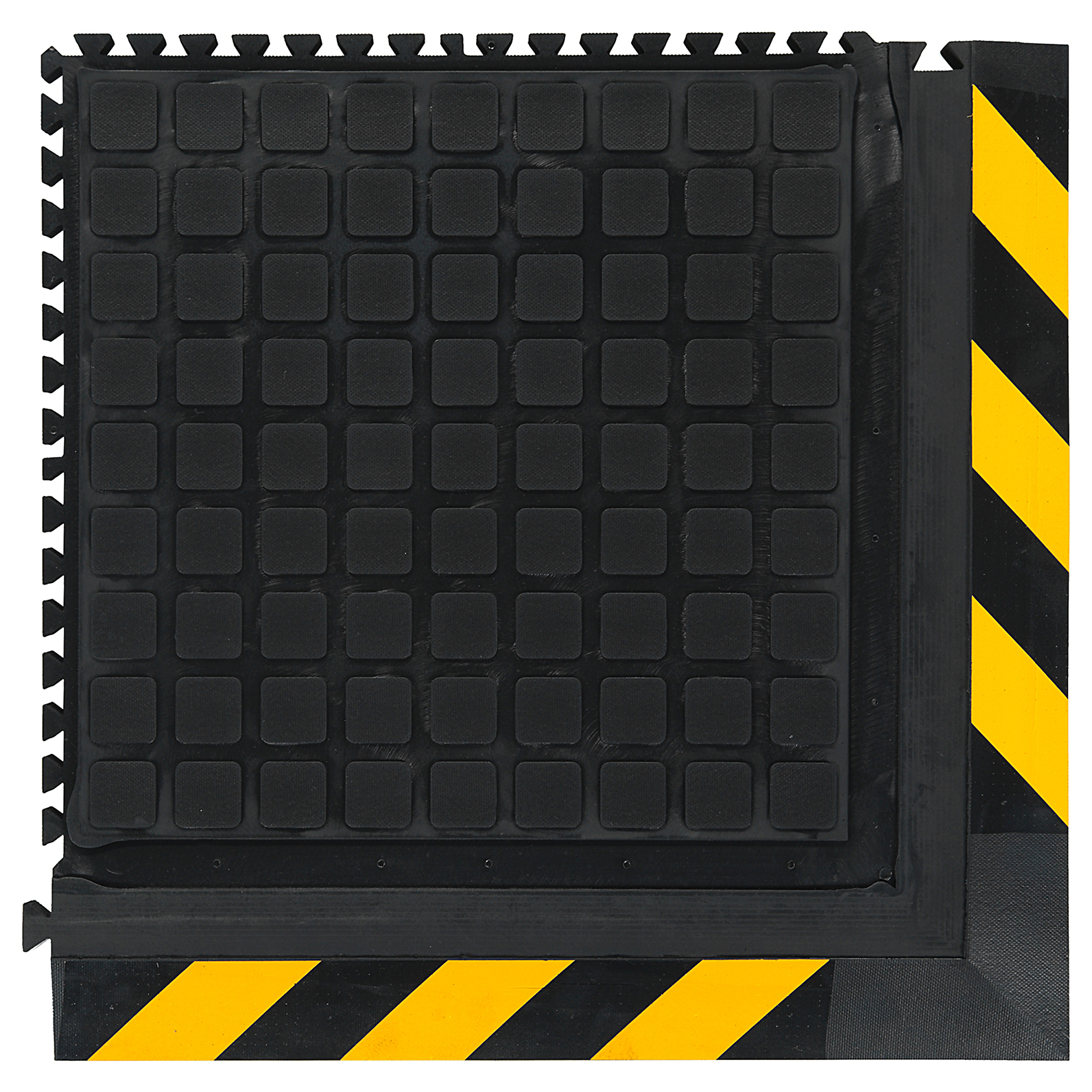M+A Matting Hog Heaven Slip-Resistant, Anti-Fatigue, Customizable Modular Tiles, 39.75" x 39.75" Yellow, 3/4" Thickness, Model # 447205100