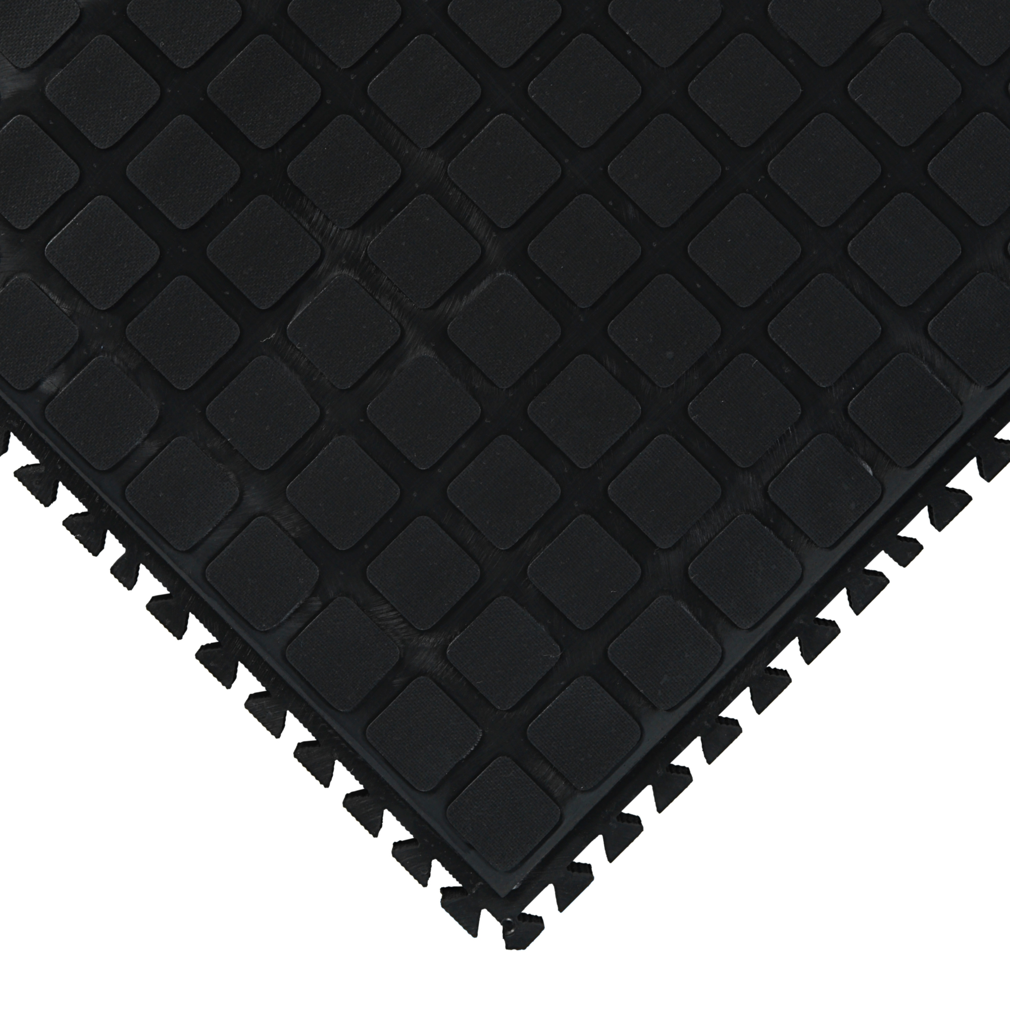M+A Matting Hog Heaven Slip-Resistant, Anti-Fatigue, Customizable Modular Tiles, 18" x 18" Black, 3/4" Thickness, Model # 447101100