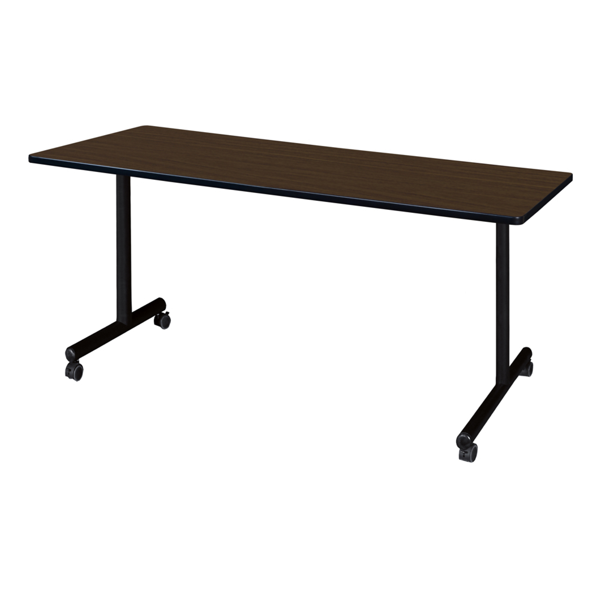 Regency Furniture Kobe Mobile T-Base Training Seminar Table — 60in. x 30in., Neo Walnut, Locking Casters, Model# MKTRCC6030NW