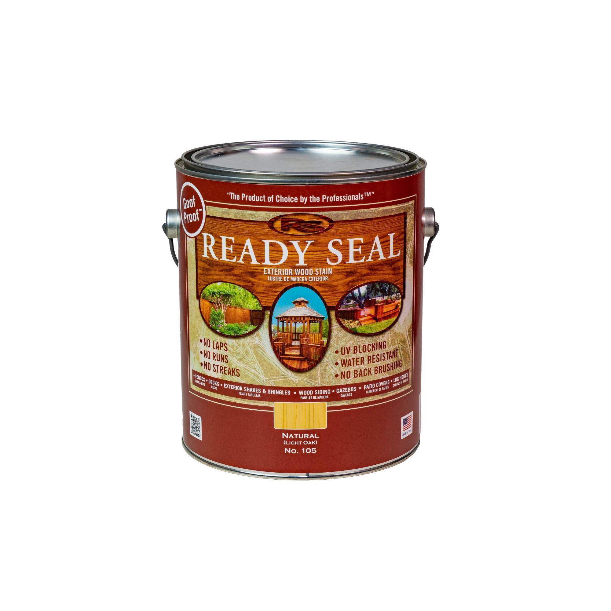 READY SEAL Exterior Wood Stain and Sealer, 1-Gal., Natural Light Oak, Semi-Transparent, Flat, Model# 370010