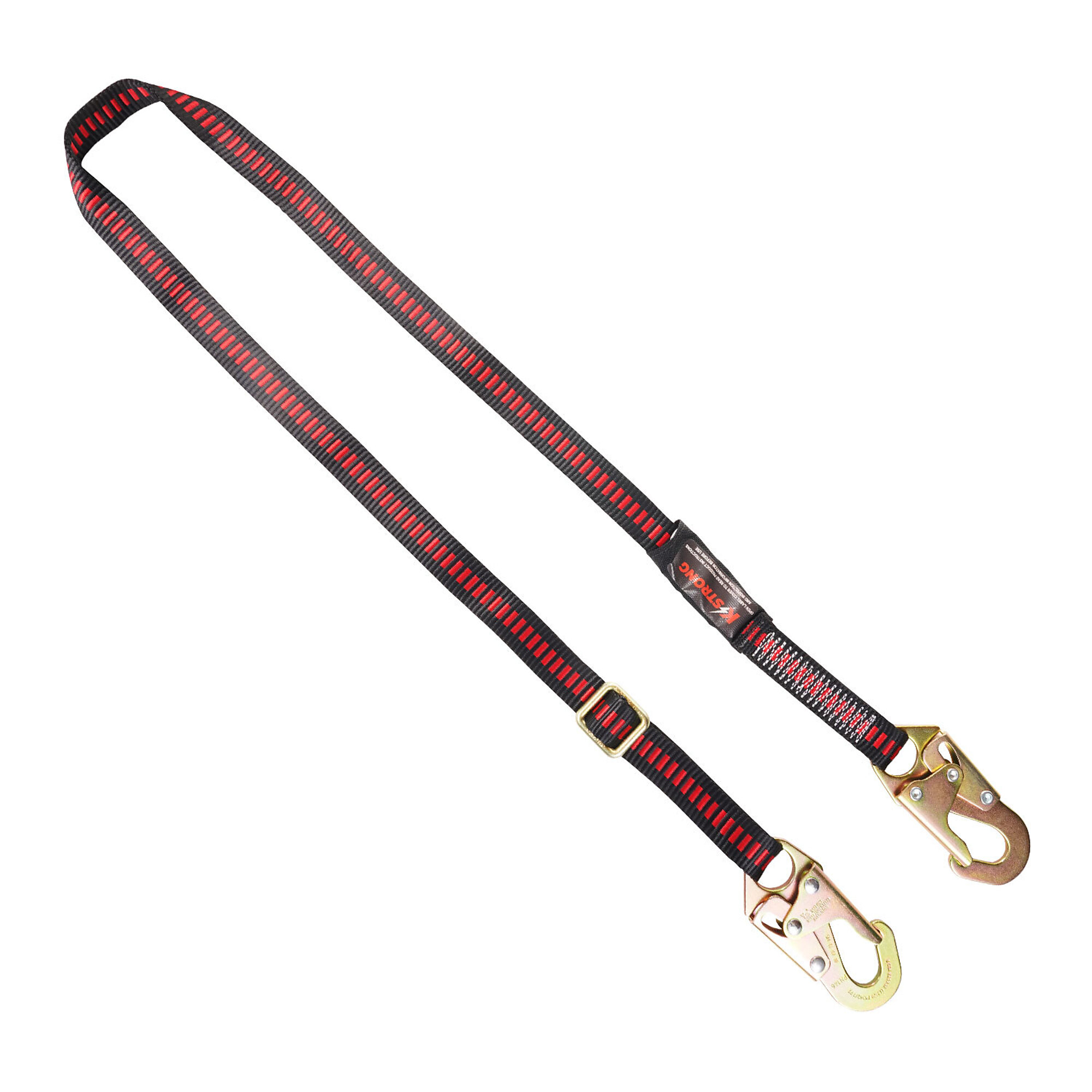 KStrong Adjustable Work Positioning Lanyard — 4.5ft. to 6ft., High-Tenacity Polyester, Alloy Steel Snap Hooks, Model# UFL205211