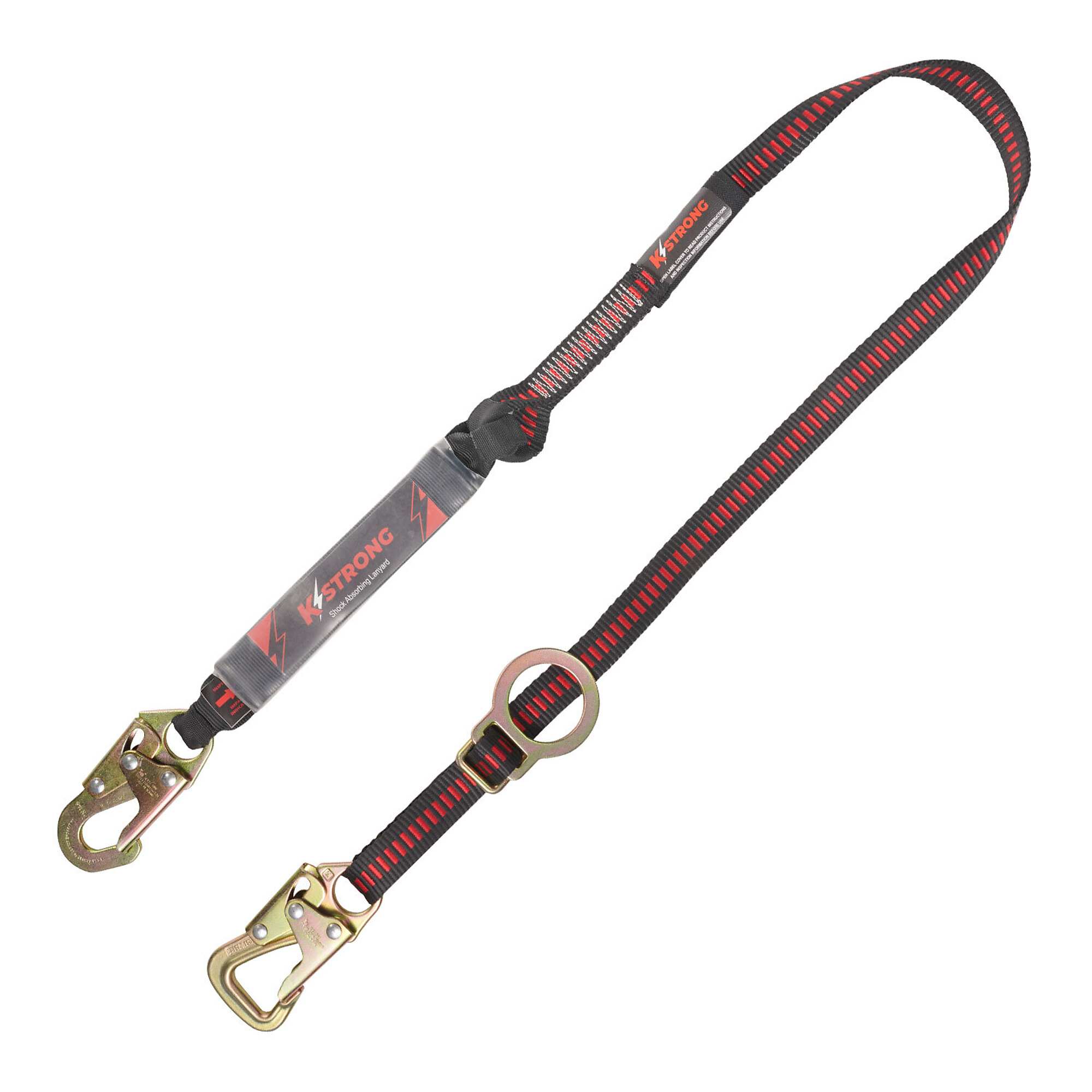 KStrong 6ft. Tie-Back Shock Absorbing Lanyard — Sliding D-Ring, Snap Hook, Tie-Back Hook, ANSI, Model# UFL201402
