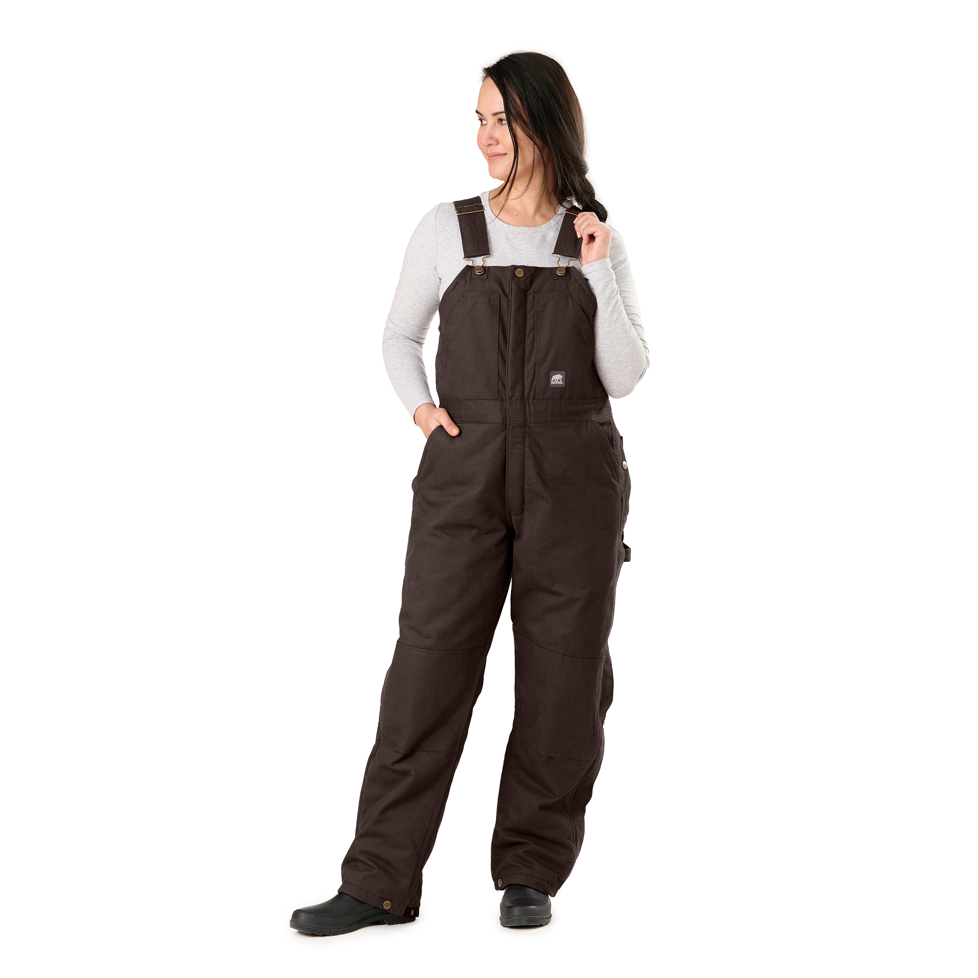 Berne Apparel Wn Wshd Ins Bib Ovrl Dkbn L