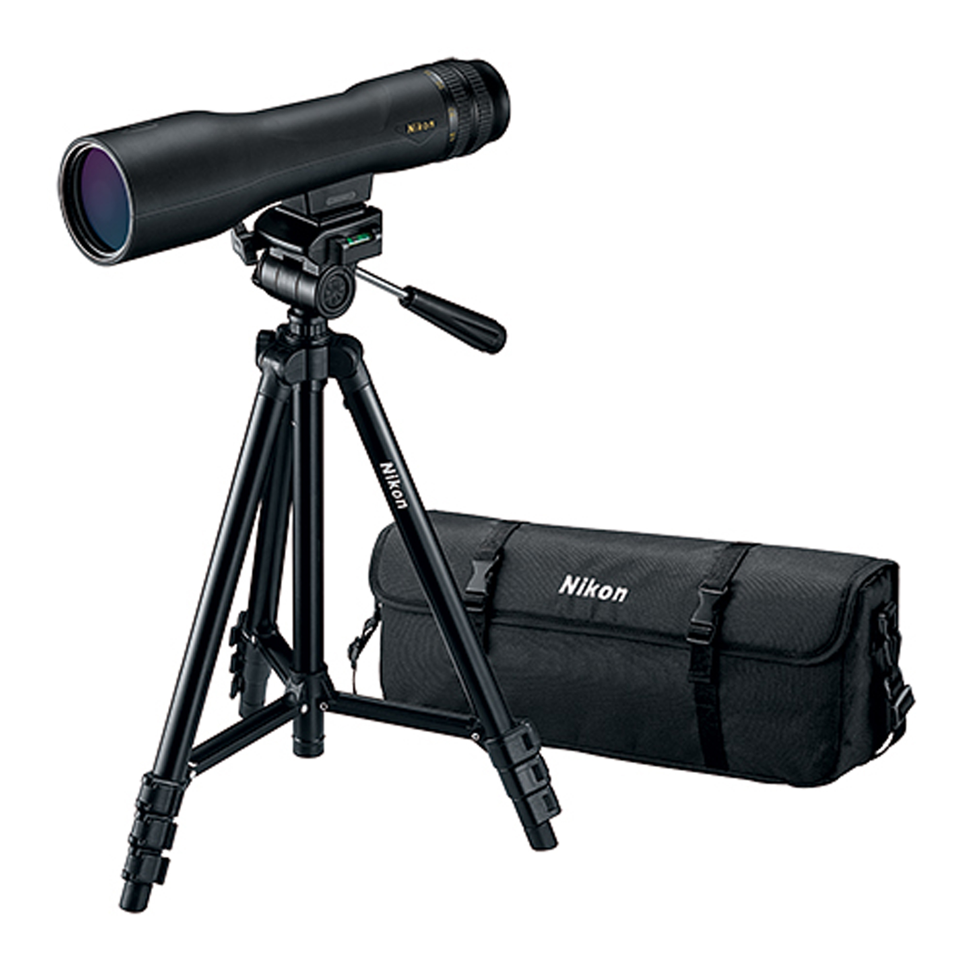 Nikon PROSTAFF 3 Fieldscope Outfit — 16x to 48x Zoom, 60mm, Multicoated Optics, Waterproof, Compact Tripod and Carrying Case, Black, Model# NKN6983