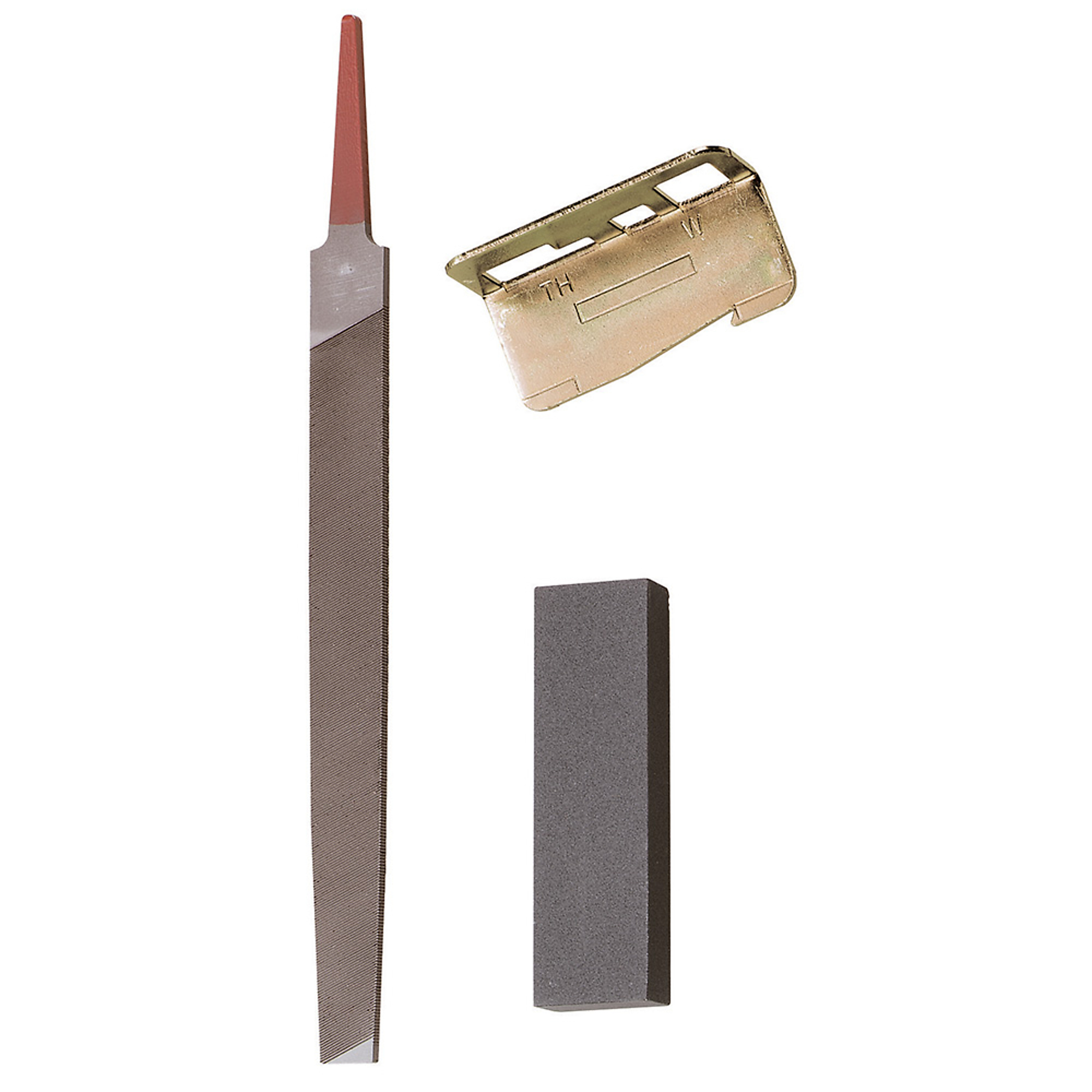 Klein Tools Gaff Sharpening Kit for Pole and Tree Climbers — Includes File, Honing Stone, Gaff Gauge, Model# KG-2