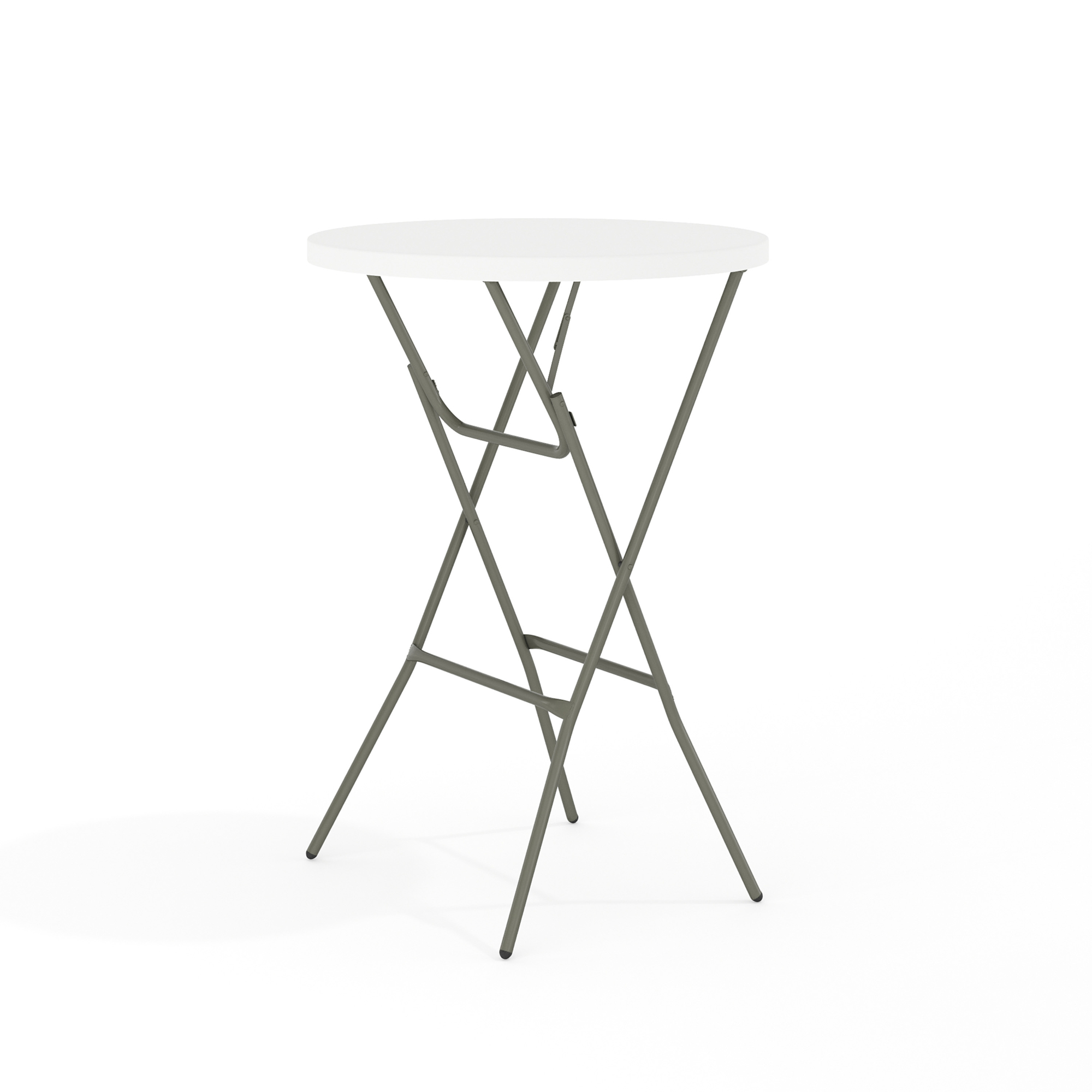 Flash Furniture Round Plastic Bar-Height Folding Table, 32in. Dia. x 43 3/4in.H, White, Model# DADYCZ80R2BAR