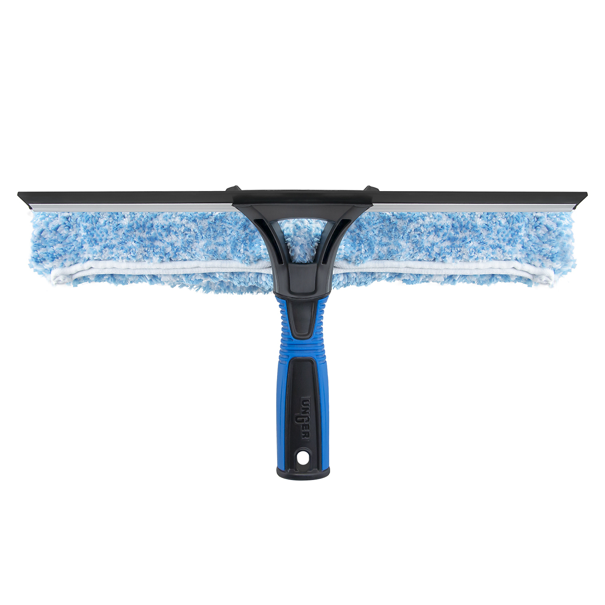 Unger Professional Connect and Clean 2-in-1 Squeegee and Scrubber, 14? Window Cleaning Tool, Essential Glass Cleaner for Commercial and Residential Use, Reusable Microfiber Sleeve, Streak-Free Results